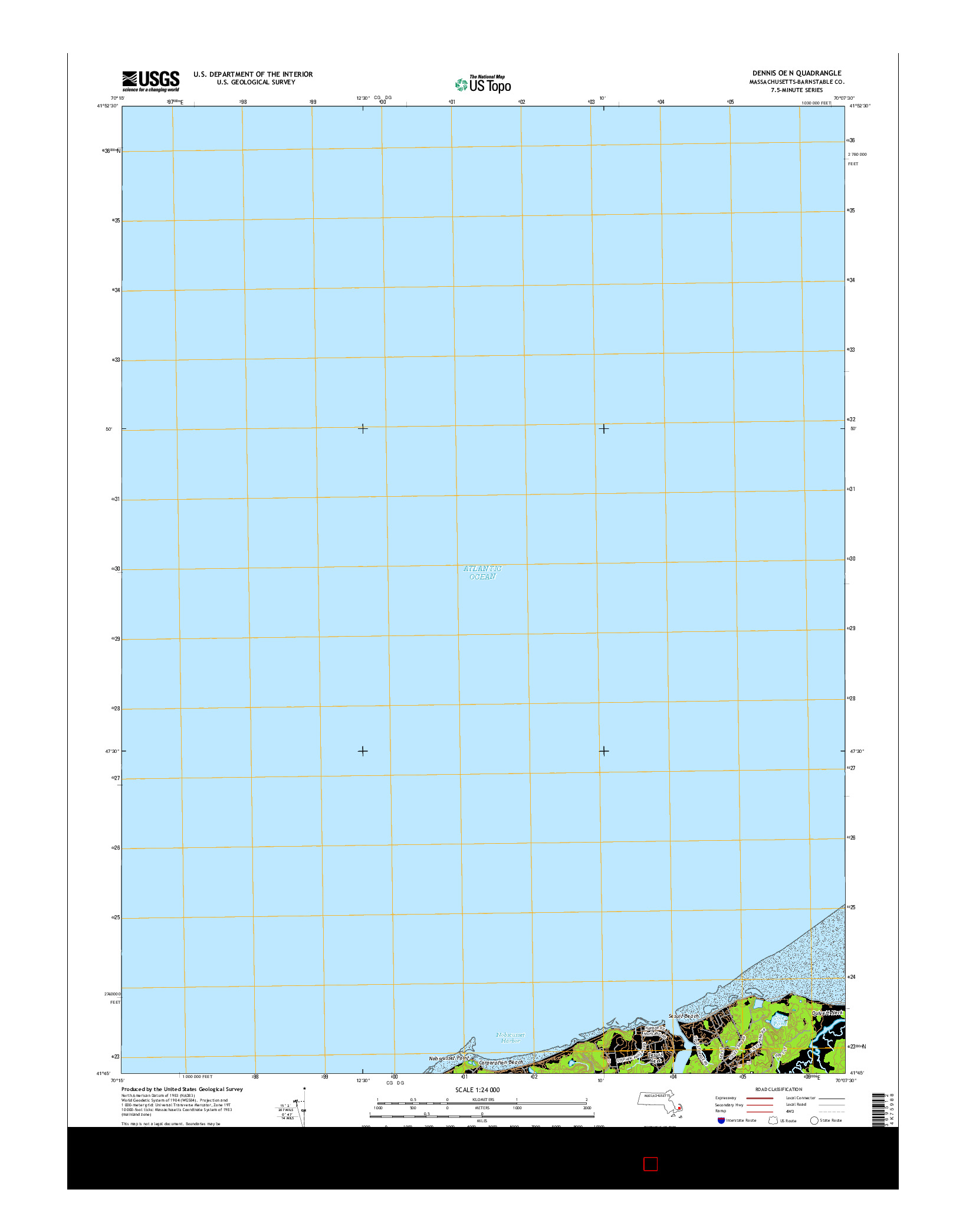 USGS US TOPO 7.5-MINUTE MAP FOR DENNIS OE N, MA 2015