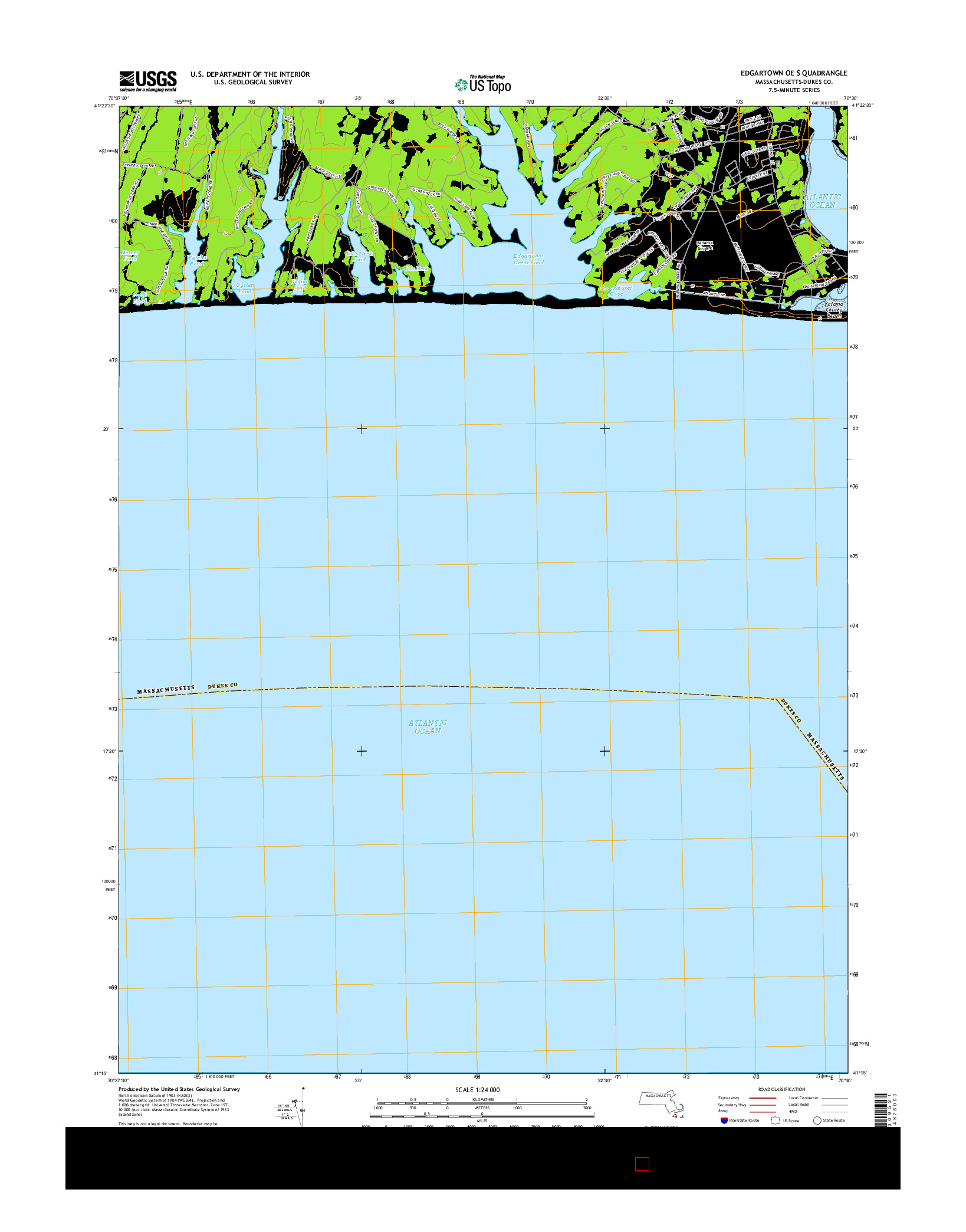 USGS US TOPO 7.5-MINUTE MAP FOR EDGARTOWN OE S, MA 2015