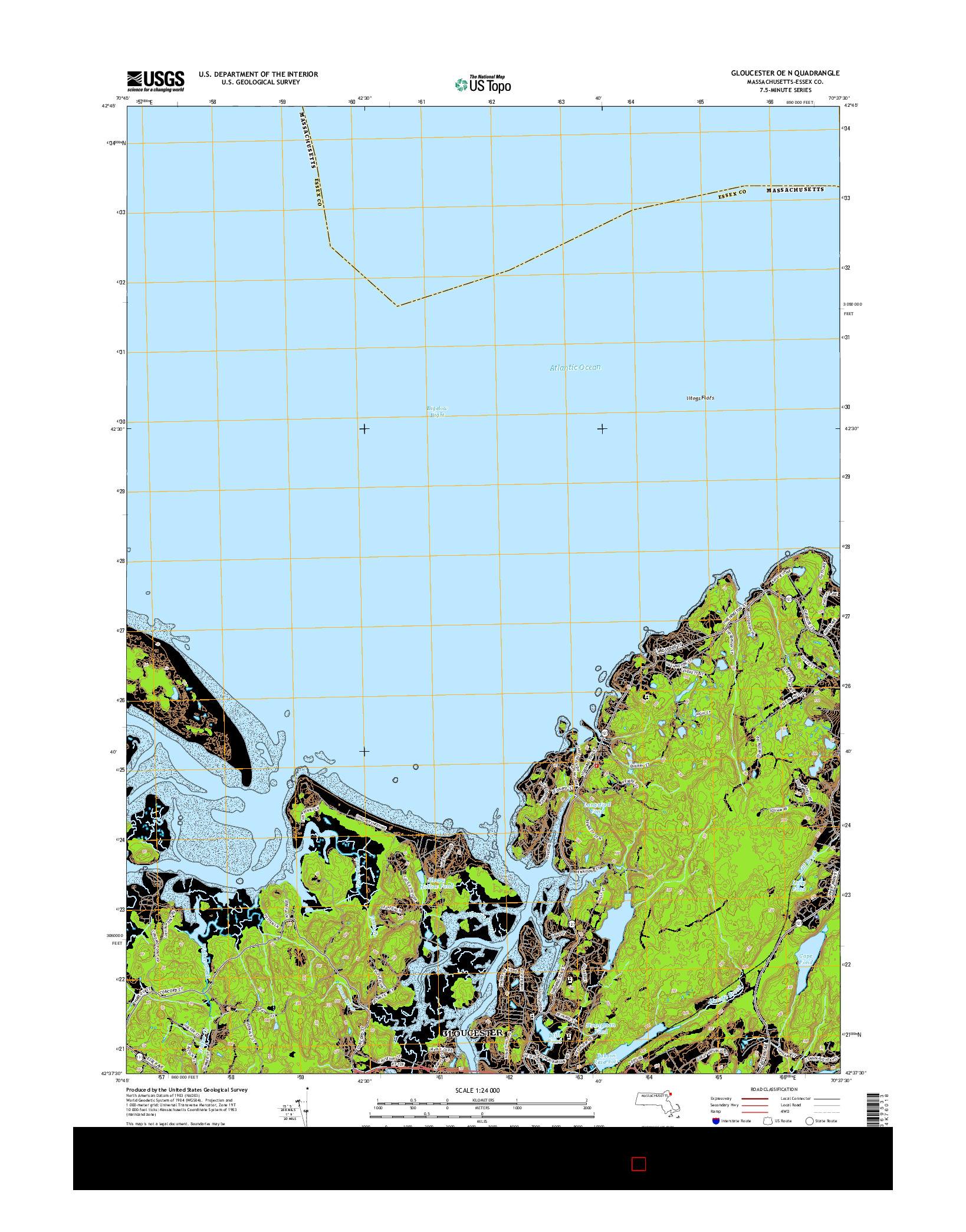 USGS US TOPO 7.5-MINUTE MAP FOR GLOUCESTER OE N, MA 2015