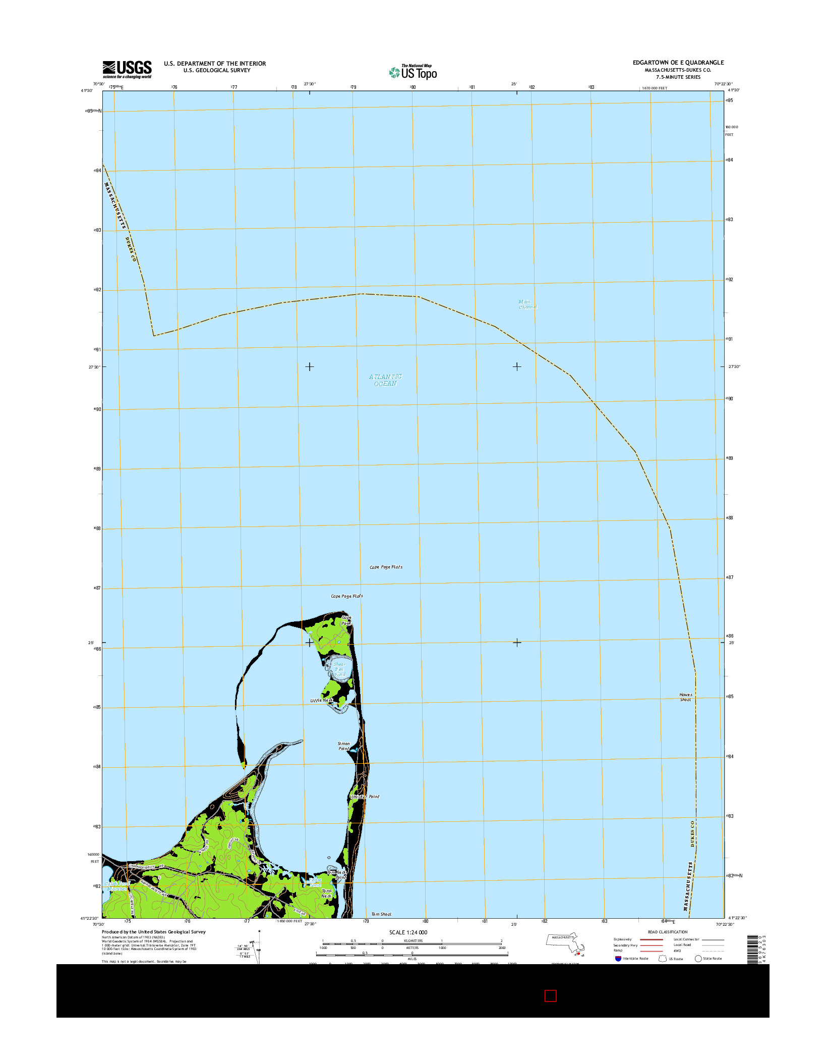 USGS US TOPO 7.5-MINUTE MAP FOR EDGARTOWN OE E, MA 2015