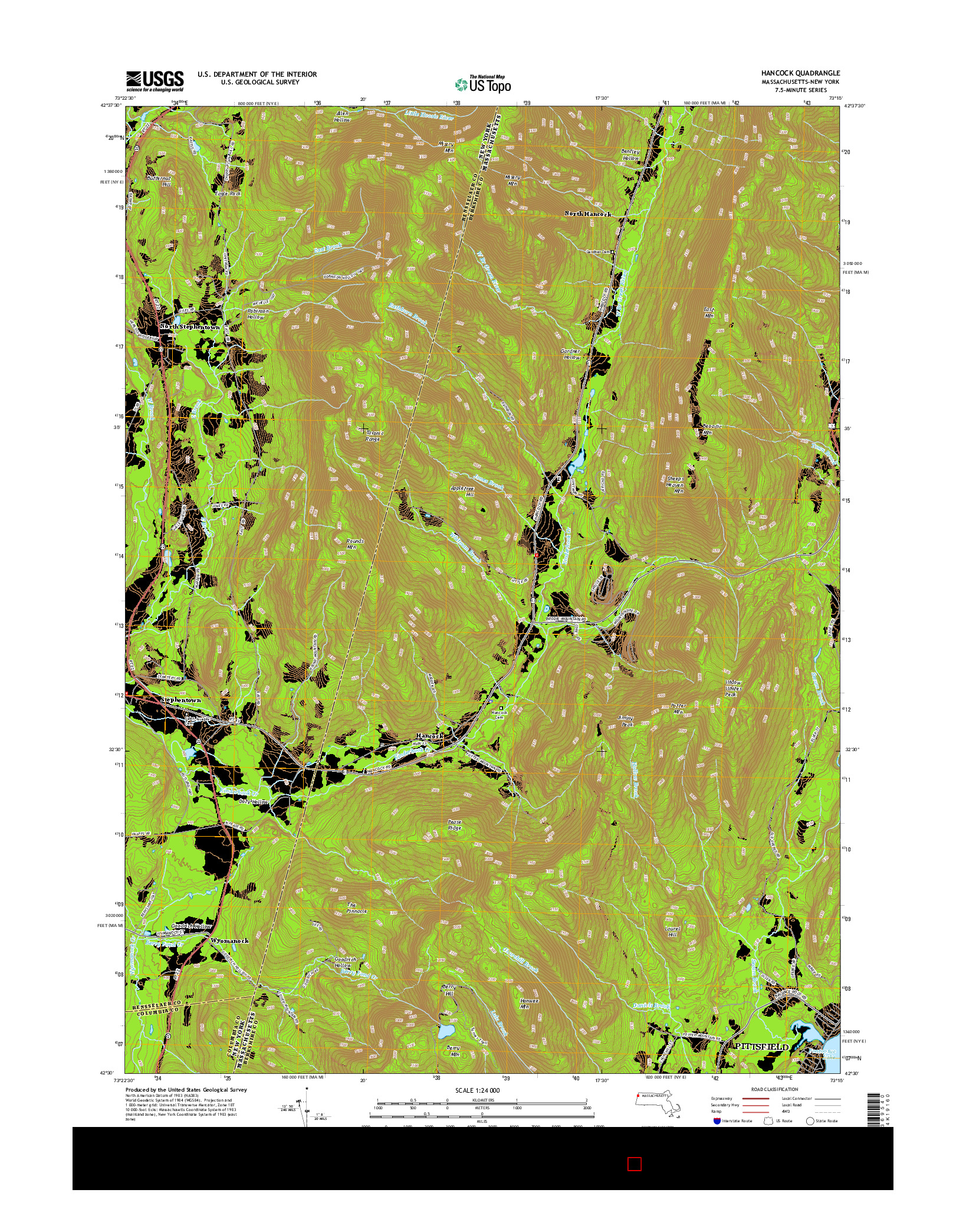 USGS US TOPO 7.5-MINUTE MAP FOR HANCOCK, MA-NY 2015