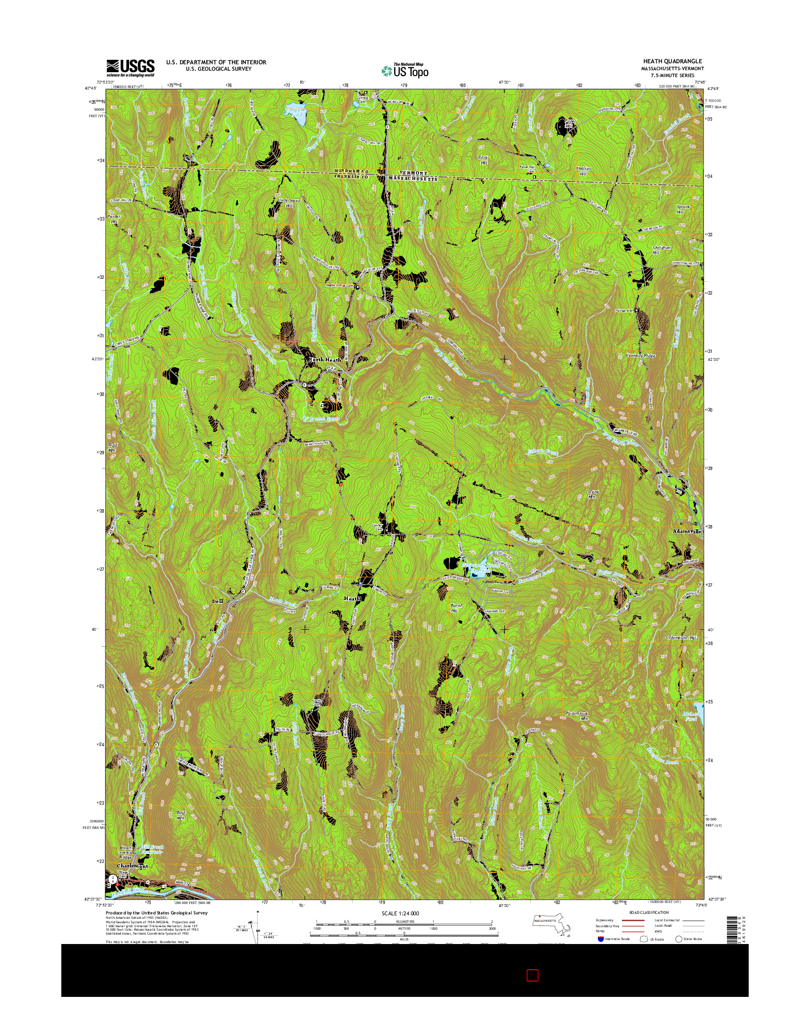 USGS US TOPO 7.5-MINUTE MAP FOR HEATH, MA-VT 2015