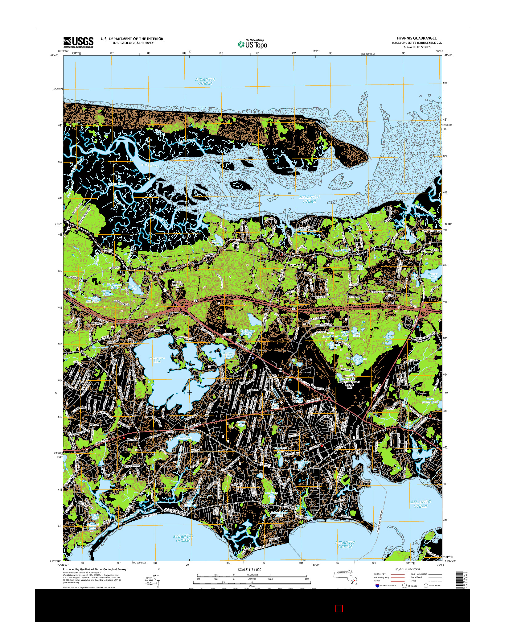 USGS US TOPO 7.5-MINUTE MAP FOR HYANNIS, MA 2015