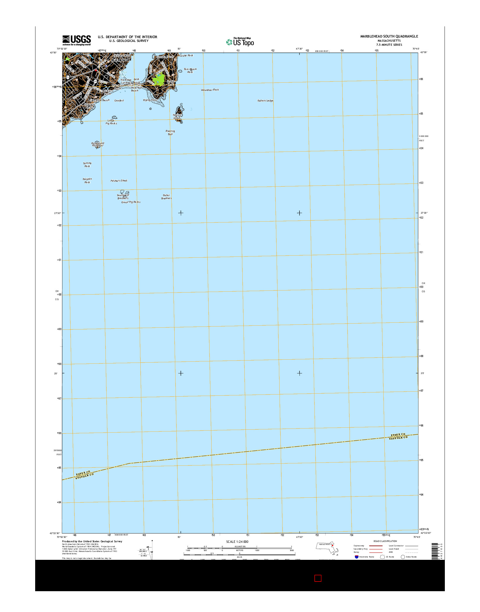 USGS US TOPO 7.5-MINUTE MAP FOR MARBLEHEAD SOUTH, MA 2015