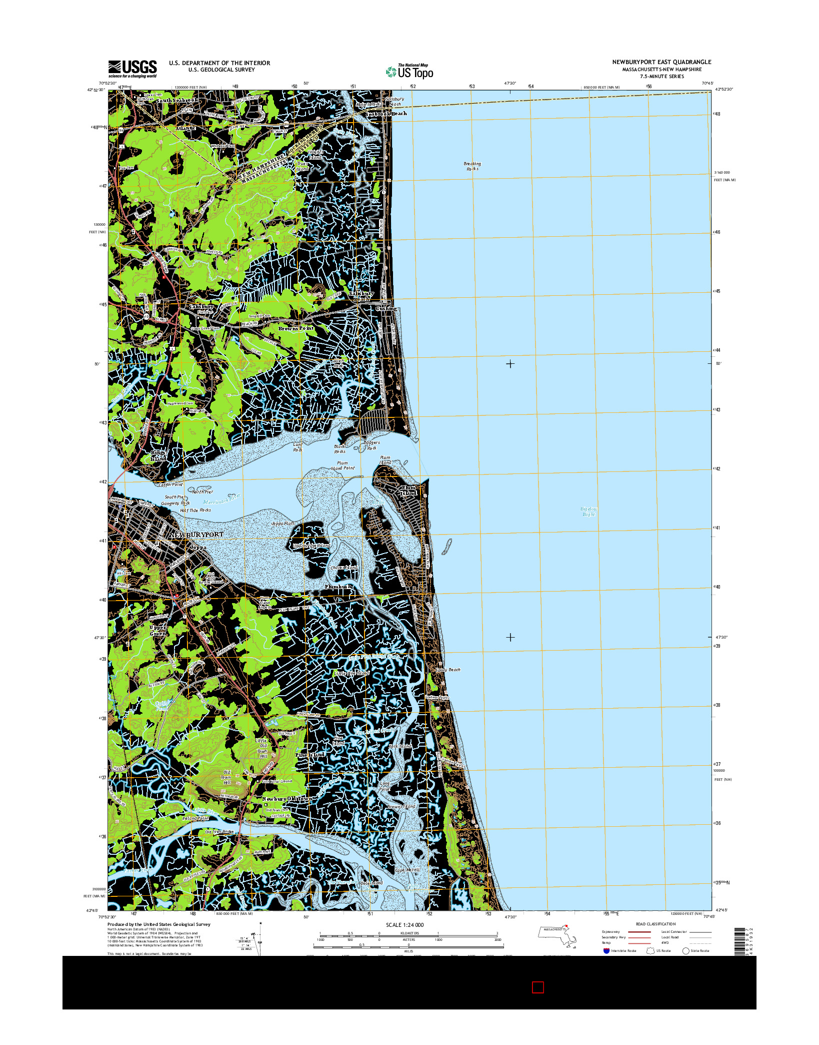 USGS US TOPO 7.5-MINUTE MAP FOR NEWBURYPORT EAST, MA-NH 2015