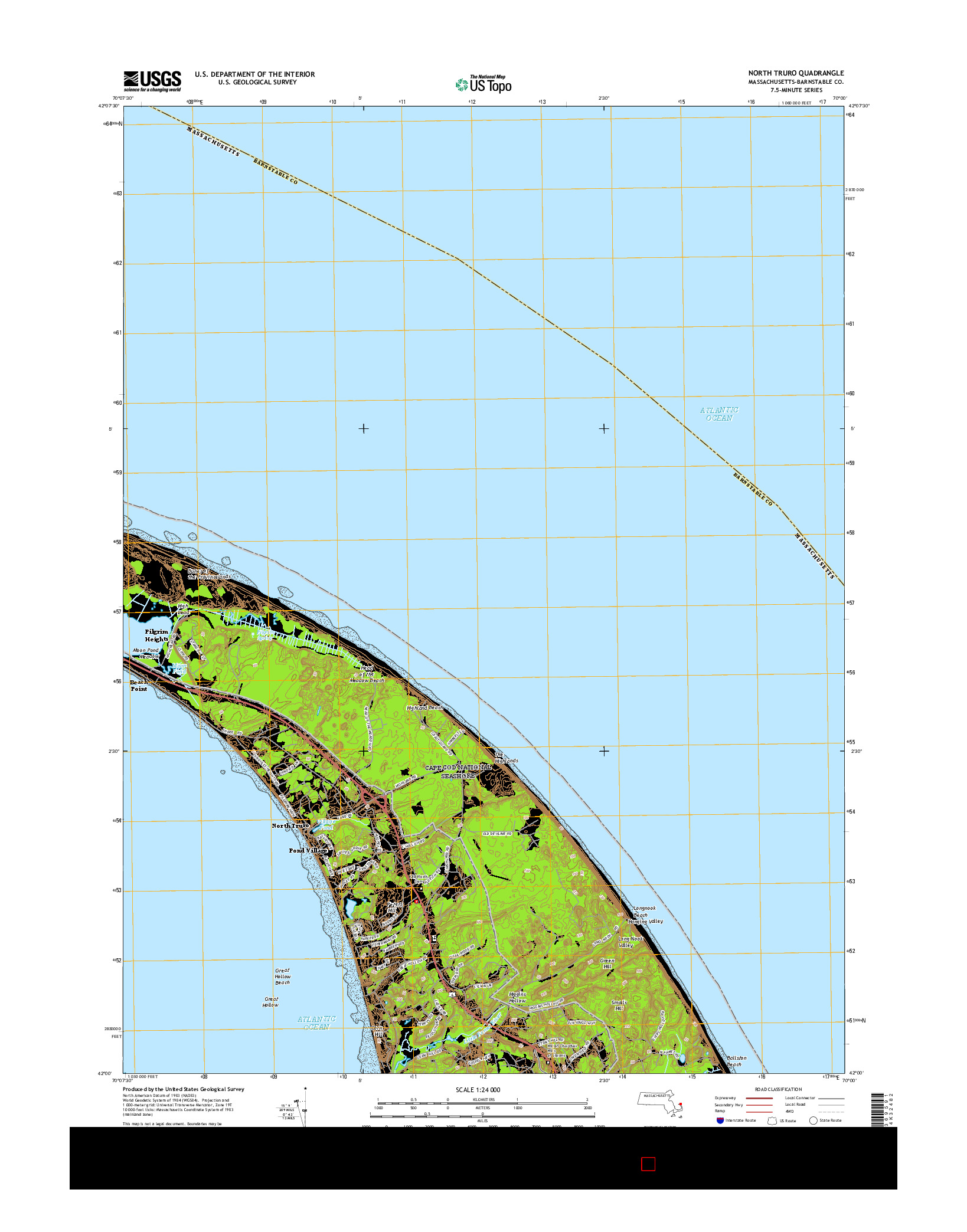 USGS US TOPO 7.5-MINUTE MAP FOR NORTH TRURO, MA 2015