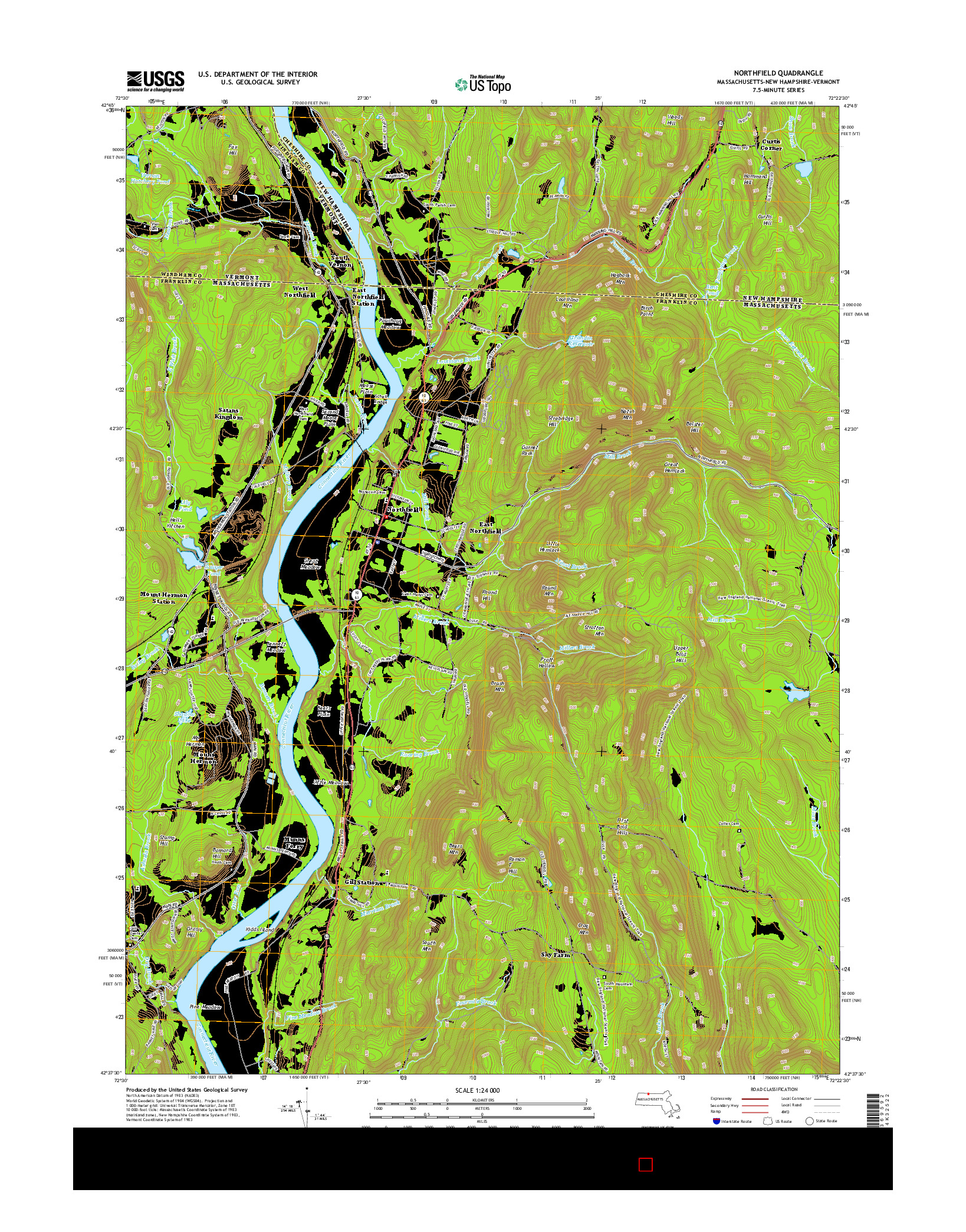 USGS US TOPO 7.5-MINUTE MAP FOR NORTHFIELD, MA-NH-VT 2015