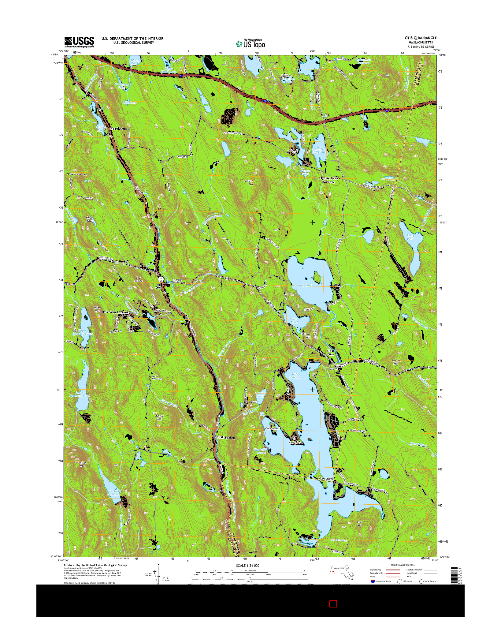 USGS US TOPO 7.5-MINUTE MAP FOR OTIS, MA 2015