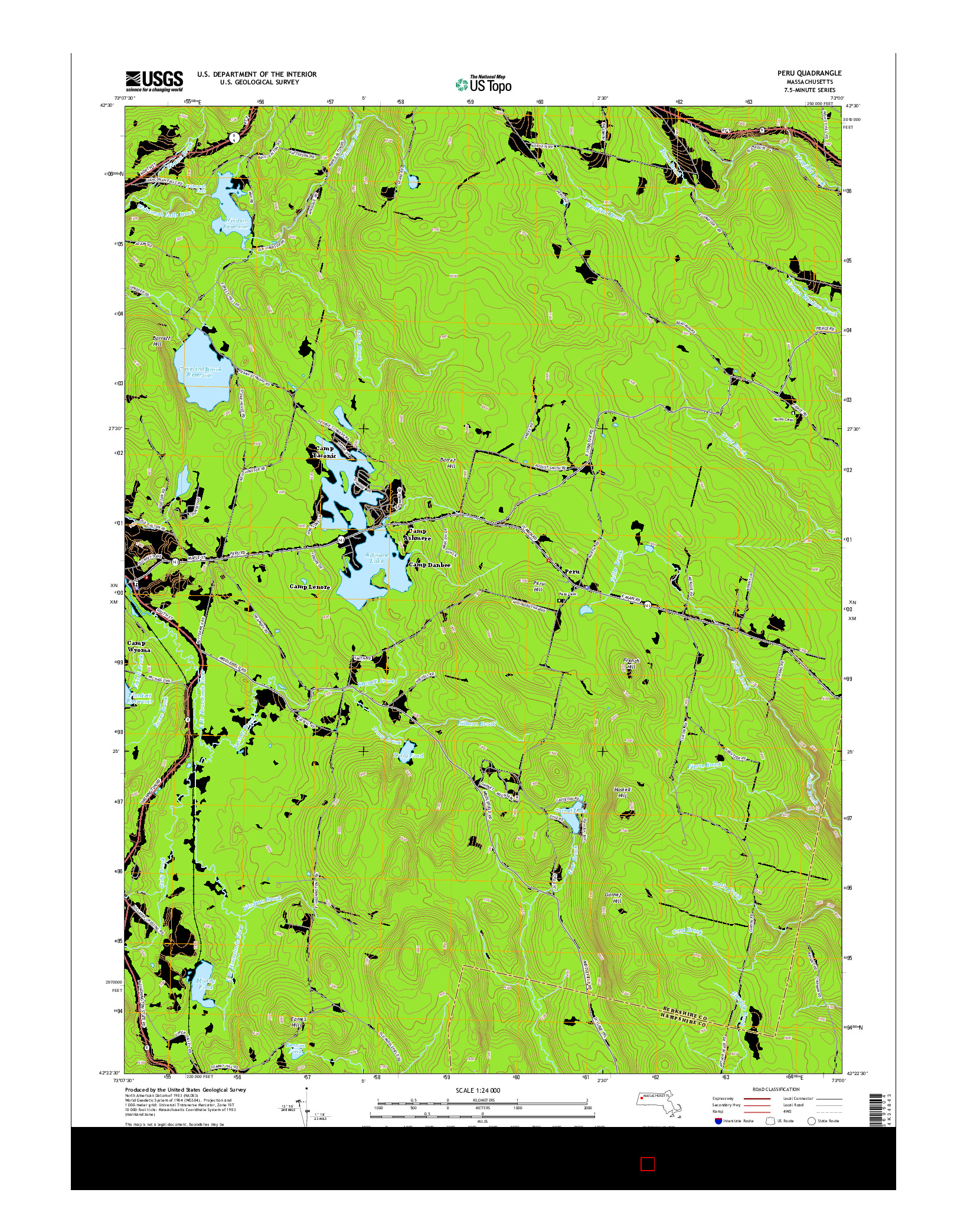 USGS US TOPO 7.5-MINUTE MAP FOR PERU, MA 2015