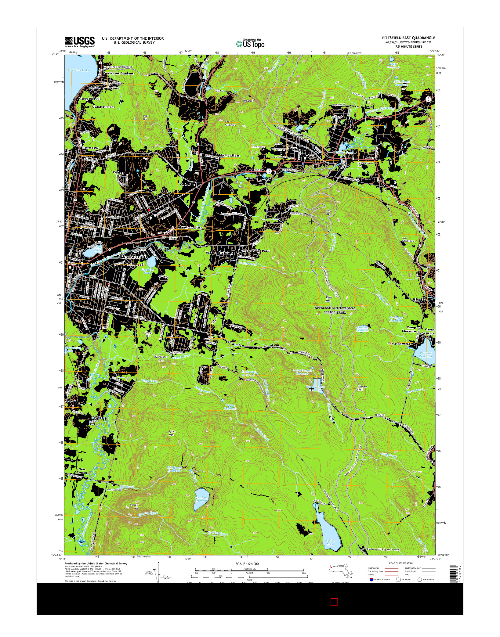 USGS US TOPO 7.5-MINUTE MAP FOR PITTSFIELD EAST, MA 2015