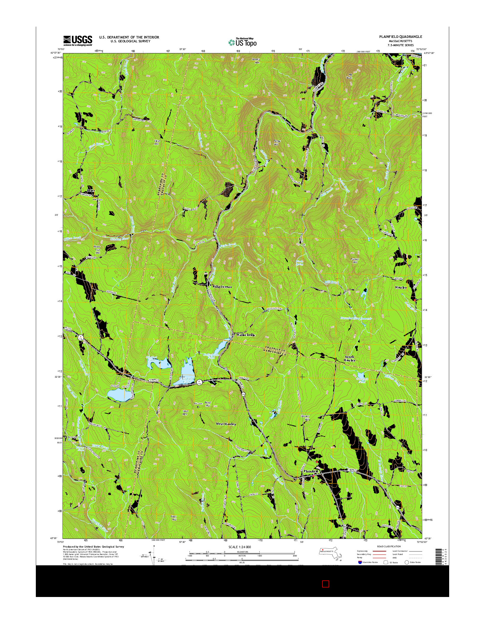 USGS US TOPO 7.5-MINUTE MAP FOR PLAINFIELD, MA 2015