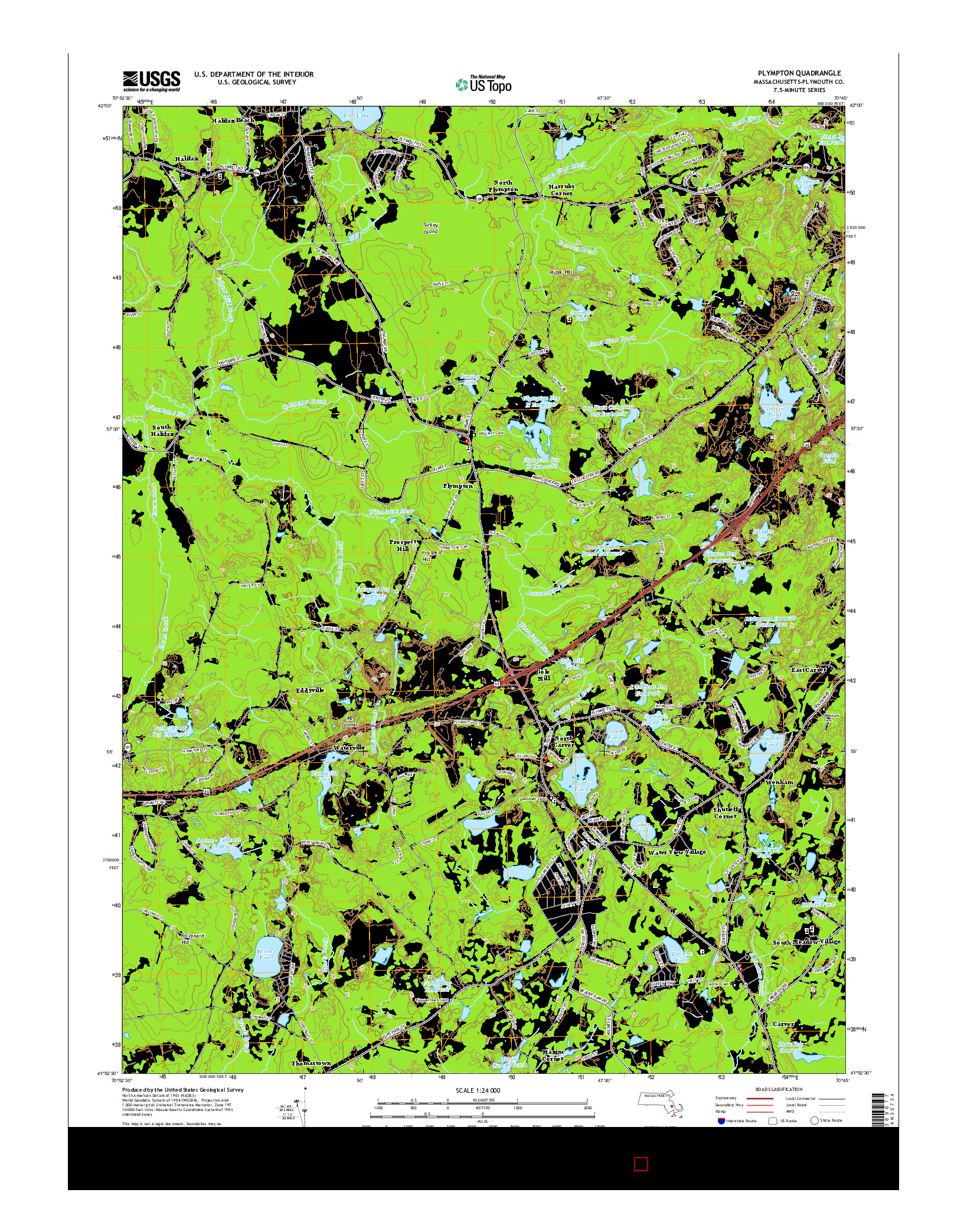 USGS US TOPO 7.5-MINUTE MAP FOR PLYMPTON, MA 2015
