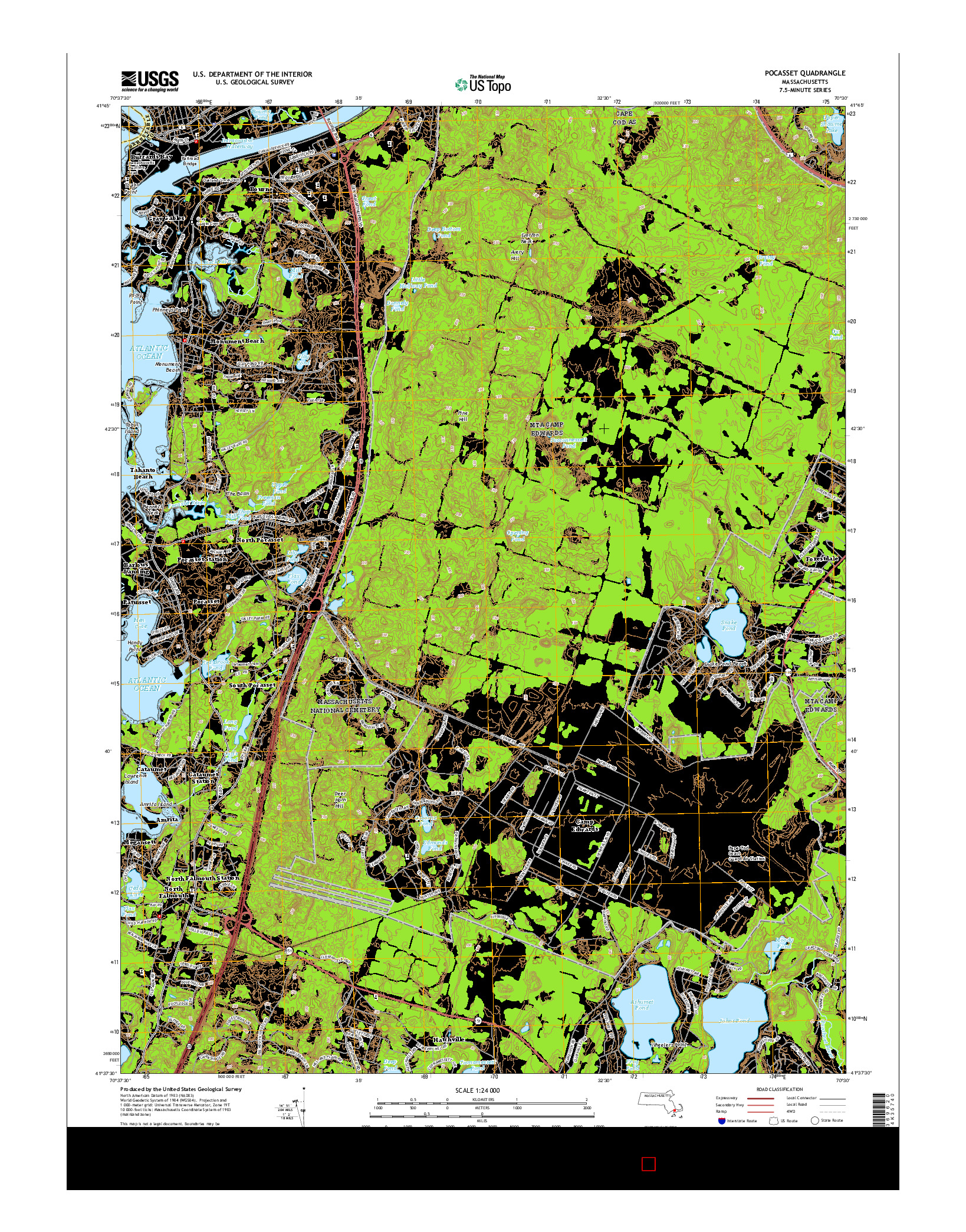USGS US TOPO 7.5-MINUTE MAP FOR POCASSET, MA 2015
