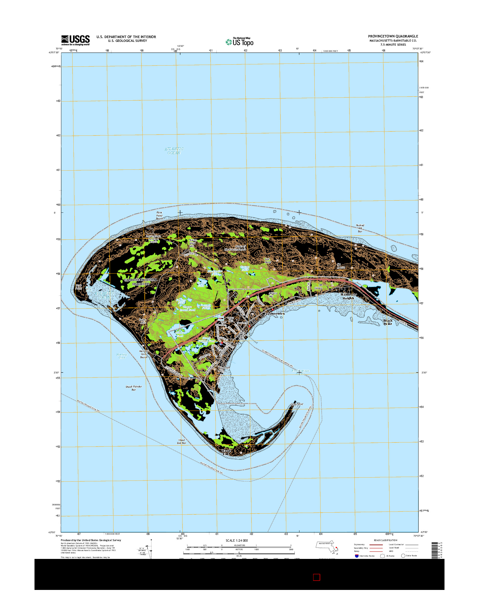 USGS US TOPO 7.5-MINUTE MAP FOR PROVINCETOWN, MA 2015