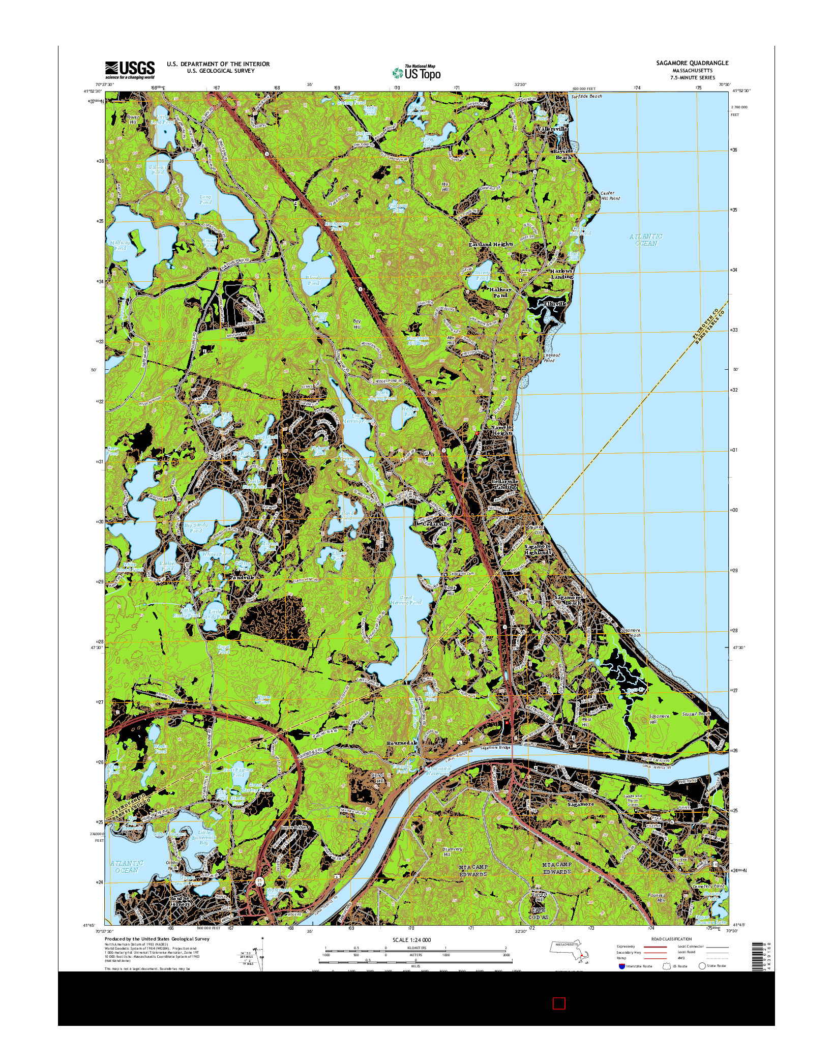 USGS US TOPO 7.5-MINUTE MAP FOR SAGAMORE, MA 2015