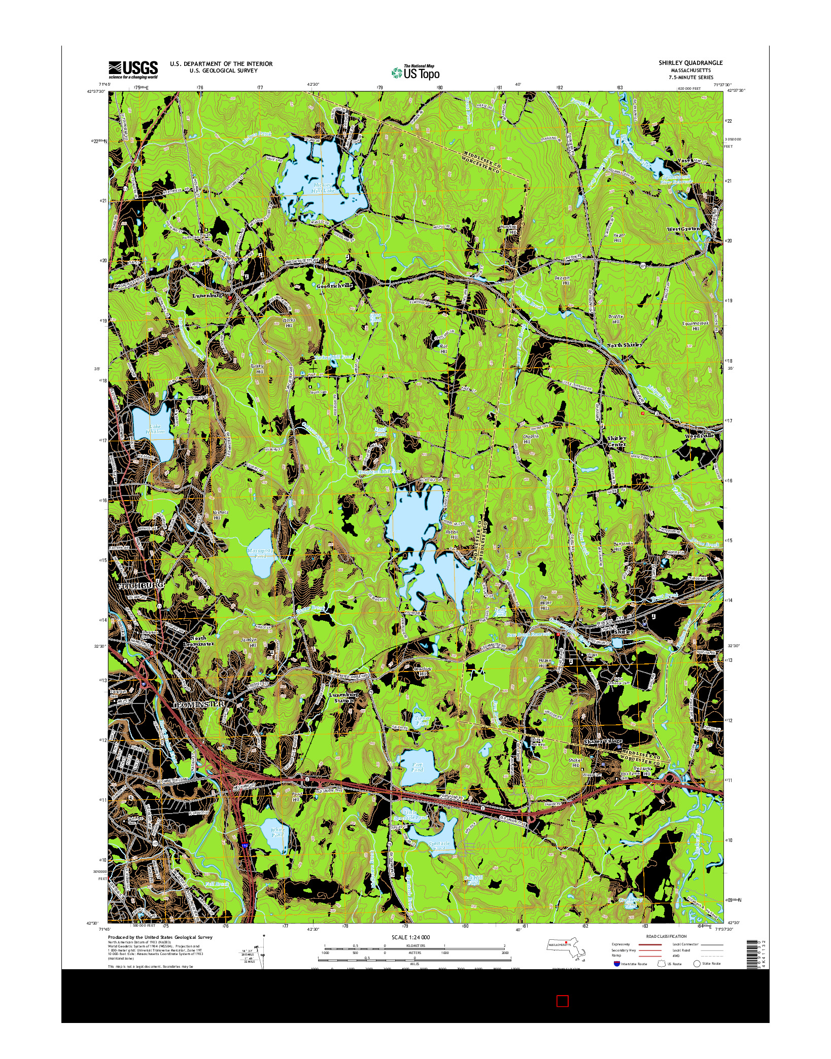 USGS US TOPO 7.5-MINUTE MAP FOR SHIRLEY, MA 2015