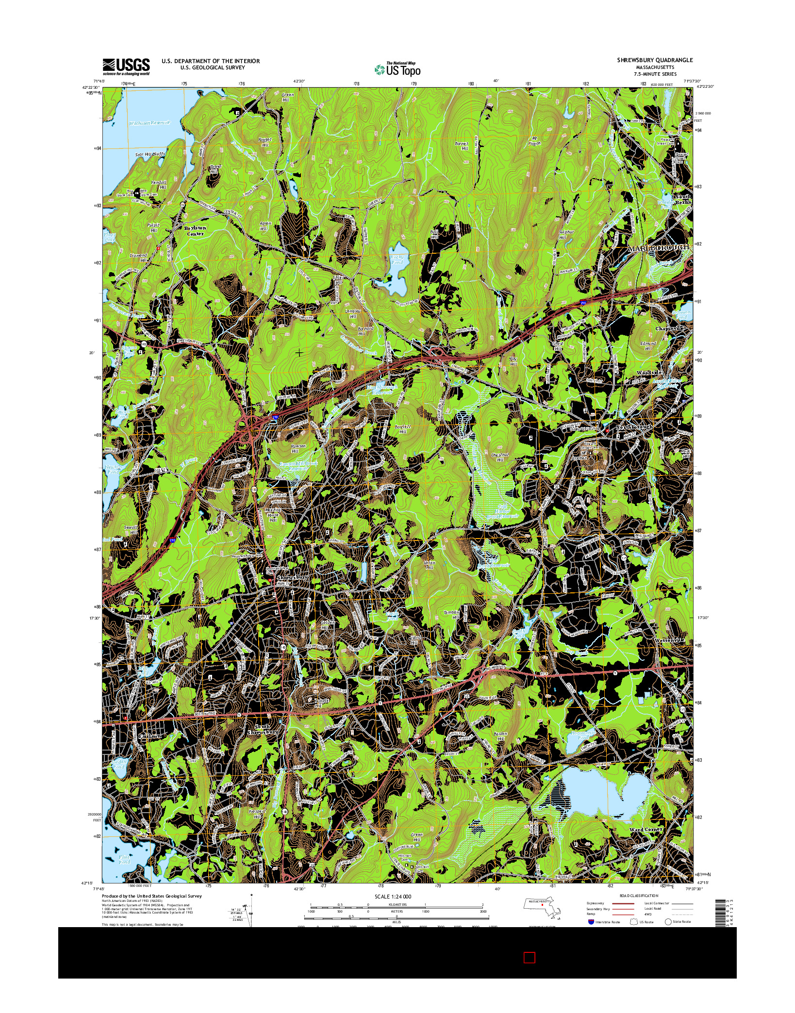 USGS US TOPO 7.5-MINUTE MAP FOR SHREWSBURY, MA 2015