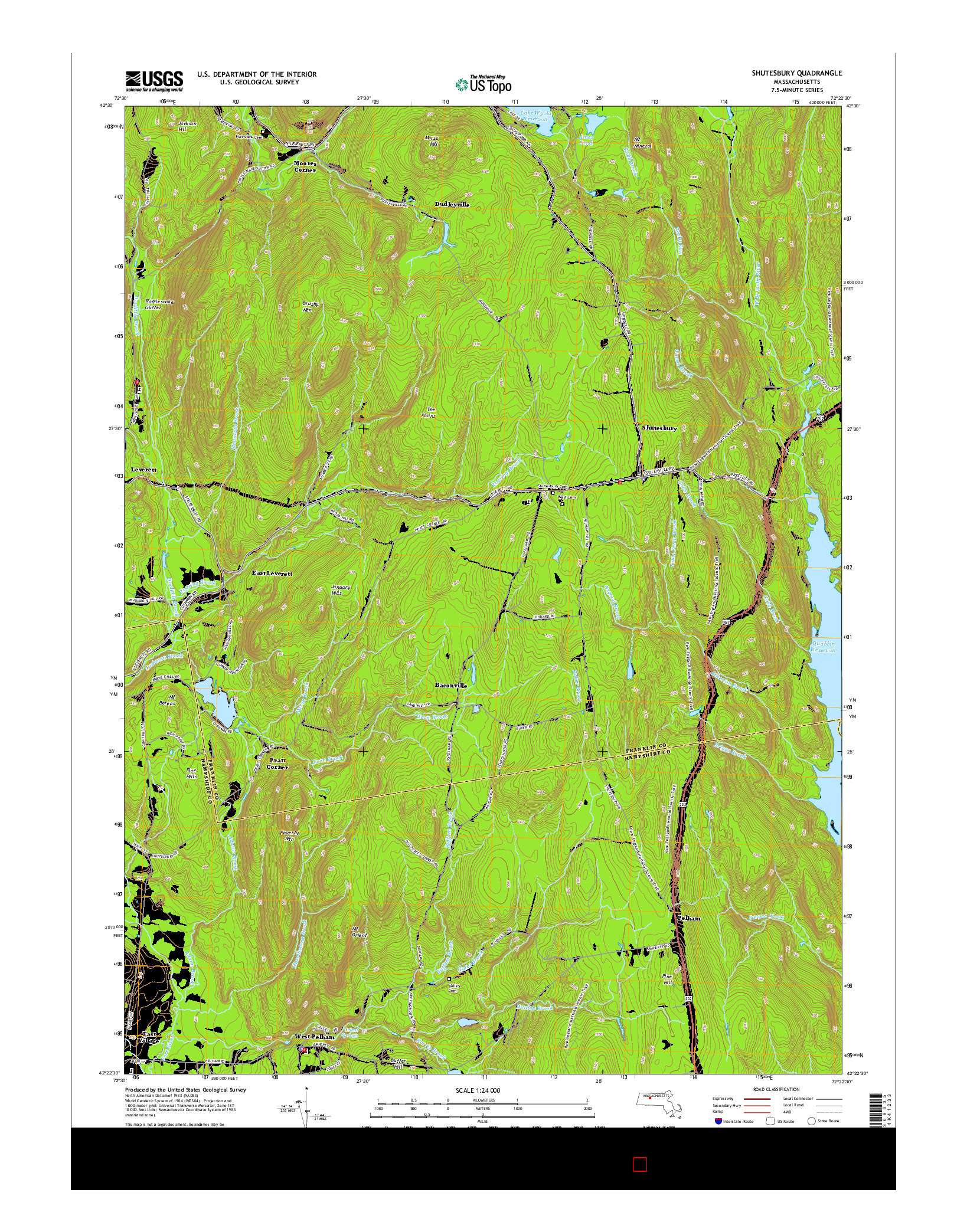 USGS US TOPO 7.5-MINUTE MAP FOR SHUTESBURY, MA 2015