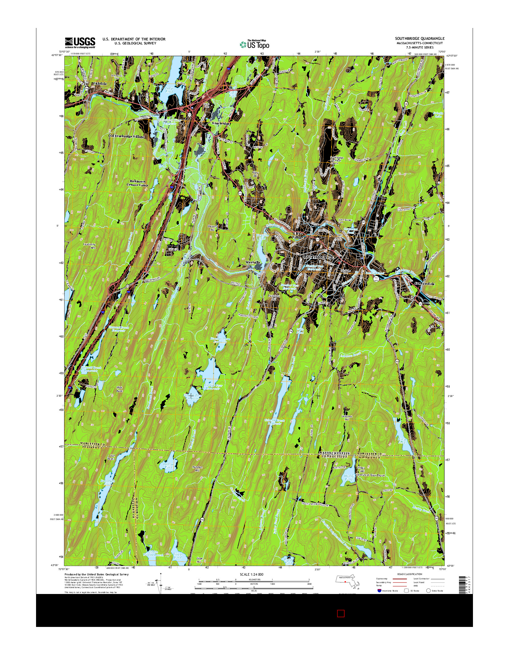 USGS US TOPO 7.5-MINUTE MAP FOR SOUTHBRIDGE, MA-CT 2015