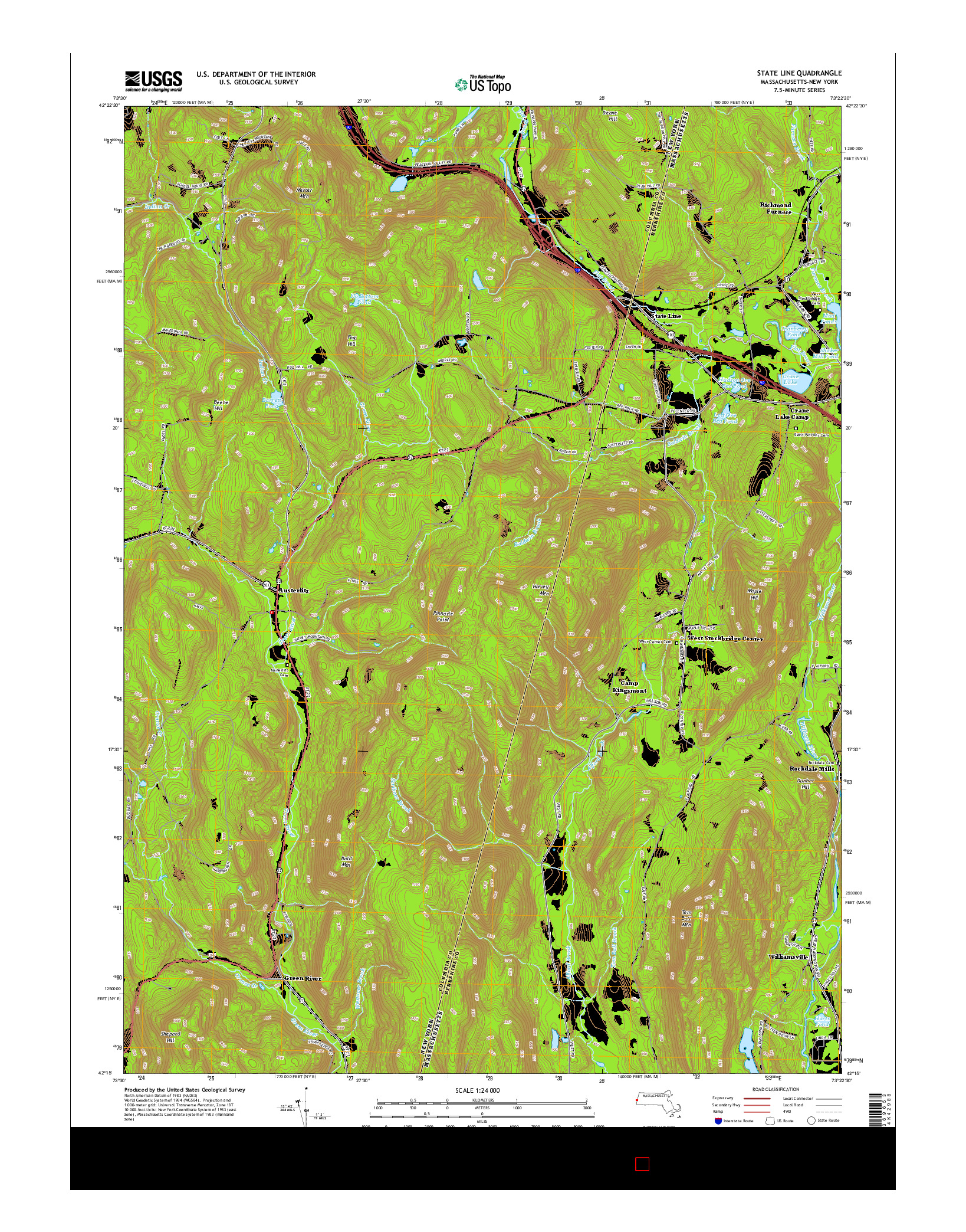 USGS US TOPO 7.5-MINUTE MAP FOR STATE LINE, MA-NY 2015