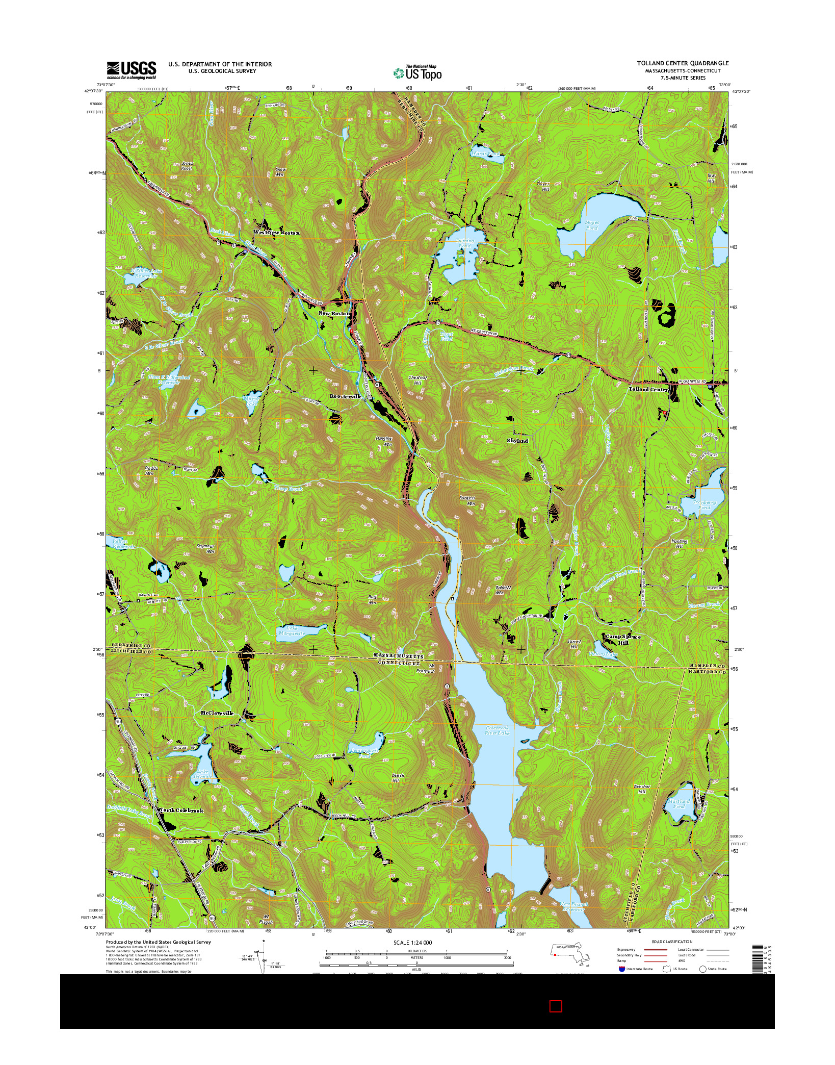 USGS US TOPO 7.5-MINUTE MAP FOR TOLLAND CENTER, MA-CT 2015