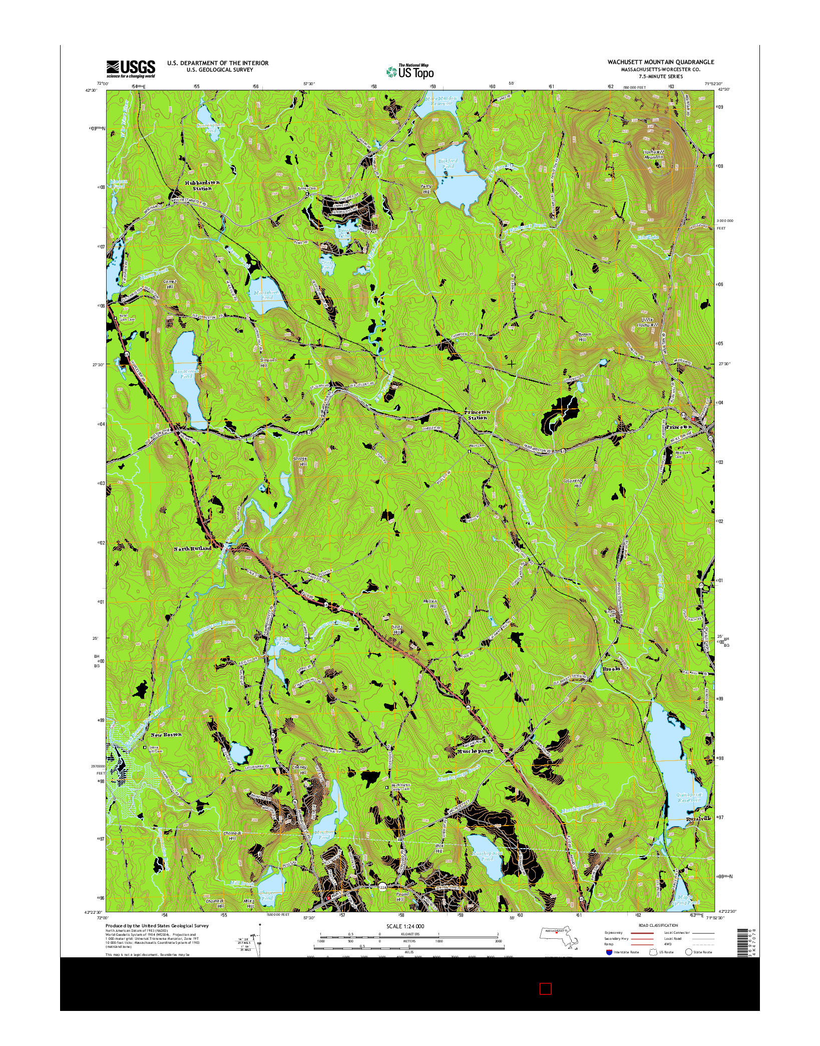 USGS US TOPO 7.5-MINUTE MAP FOR WACHUSETT MOUNTAIN, MA 2015