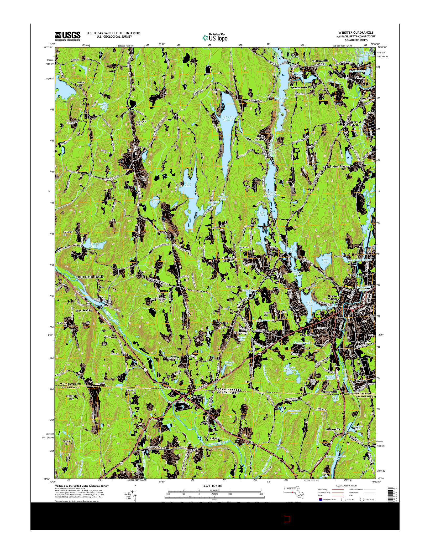 USGS US TOPO 7.5-MINUTE MAP FOR WEBSTER, MA-CT 2015