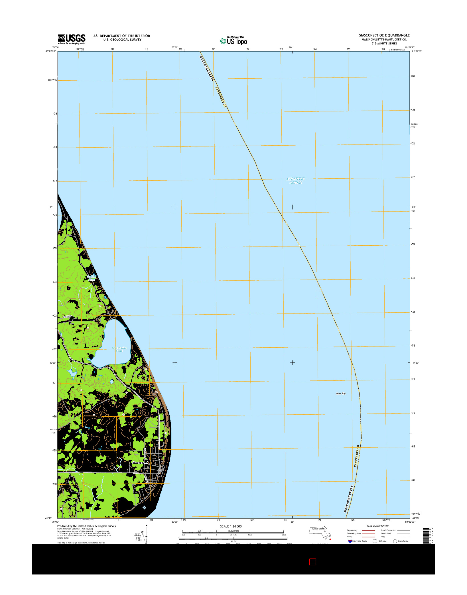 USGS US TOPO 7.5-MINUTE MAP FOR SIASCONSET OE E, MA 2015