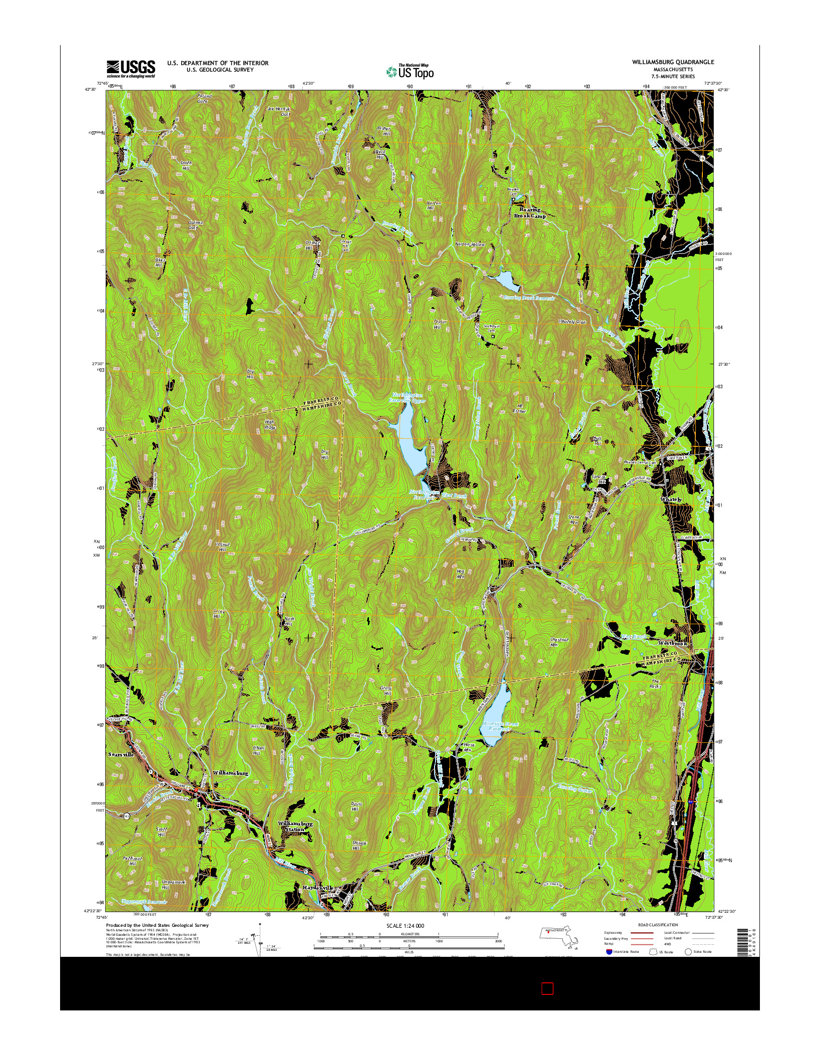 USGS US TOPO 7.5-MINUTE MAP FOR WILLIAMSBURG, MA 2015