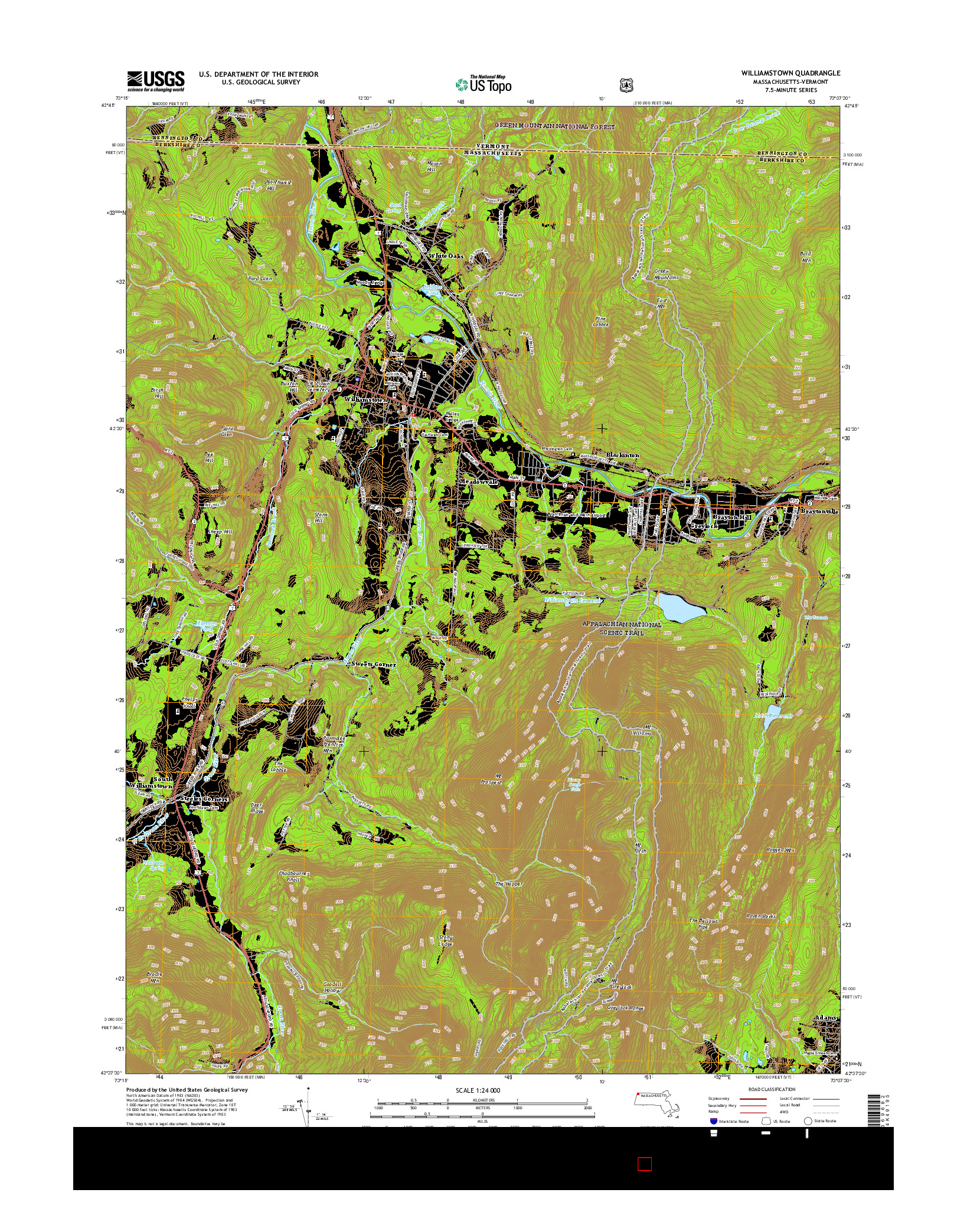 USGS US TOPO 7.5-MINUTE MAP FOR WILLIAMSTOWN, MA-VT 2015