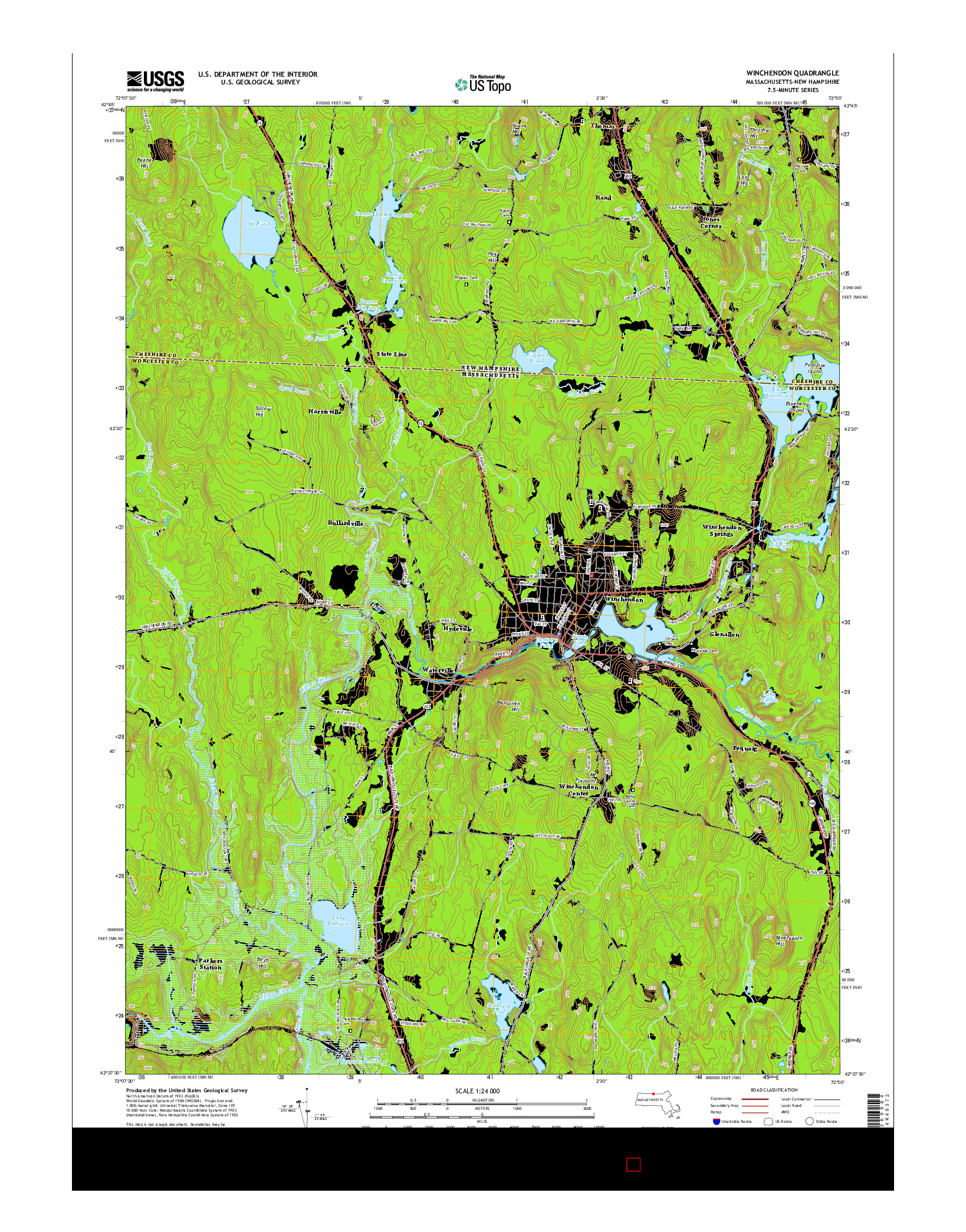 USGS US TOPO 7.5-MINUTE MAP FOR WINCHENDON, MA-NH 2015