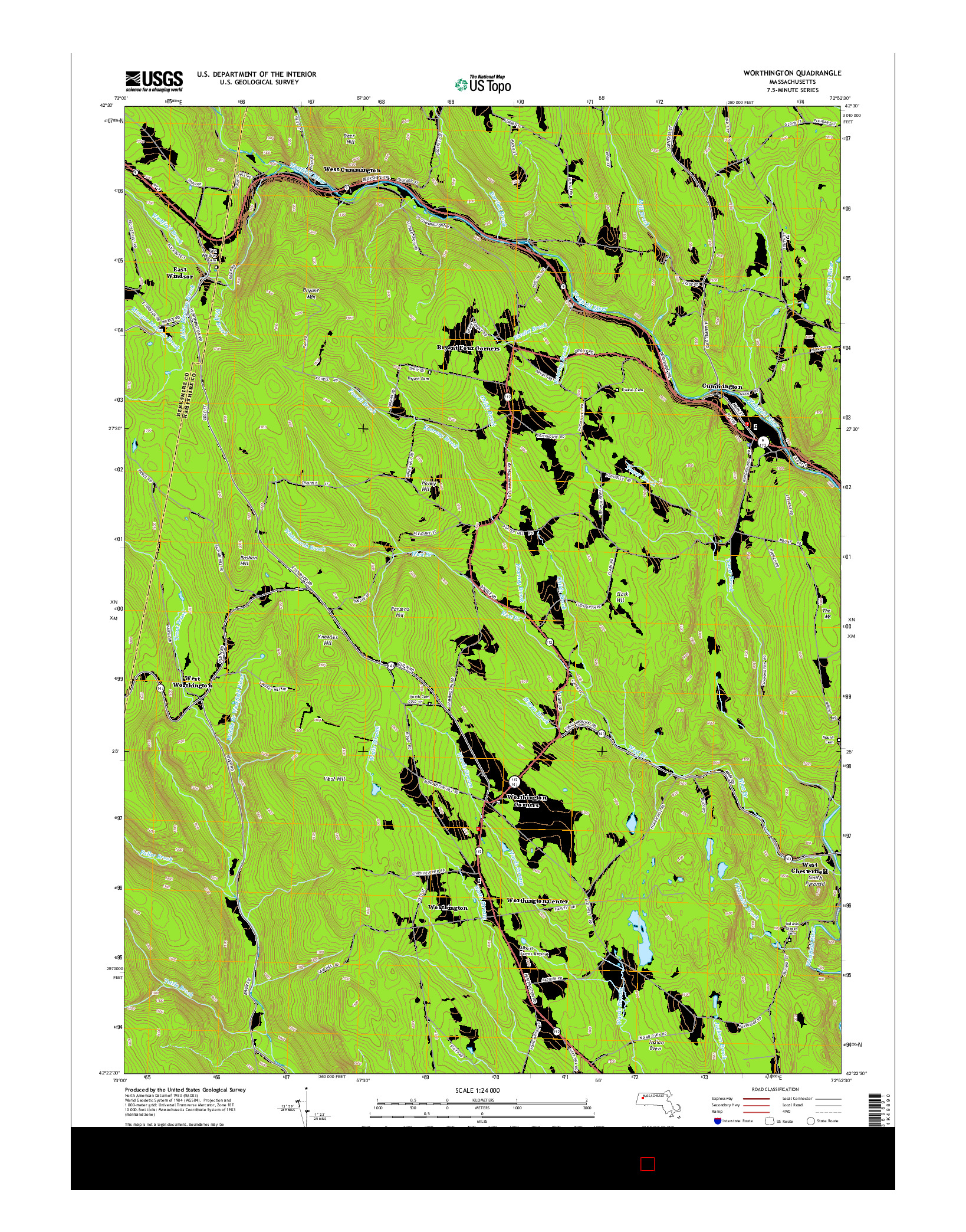 USGS US TOPO 7.5-MINUTE MAP FOR WORTHINGTON, MA 2015
