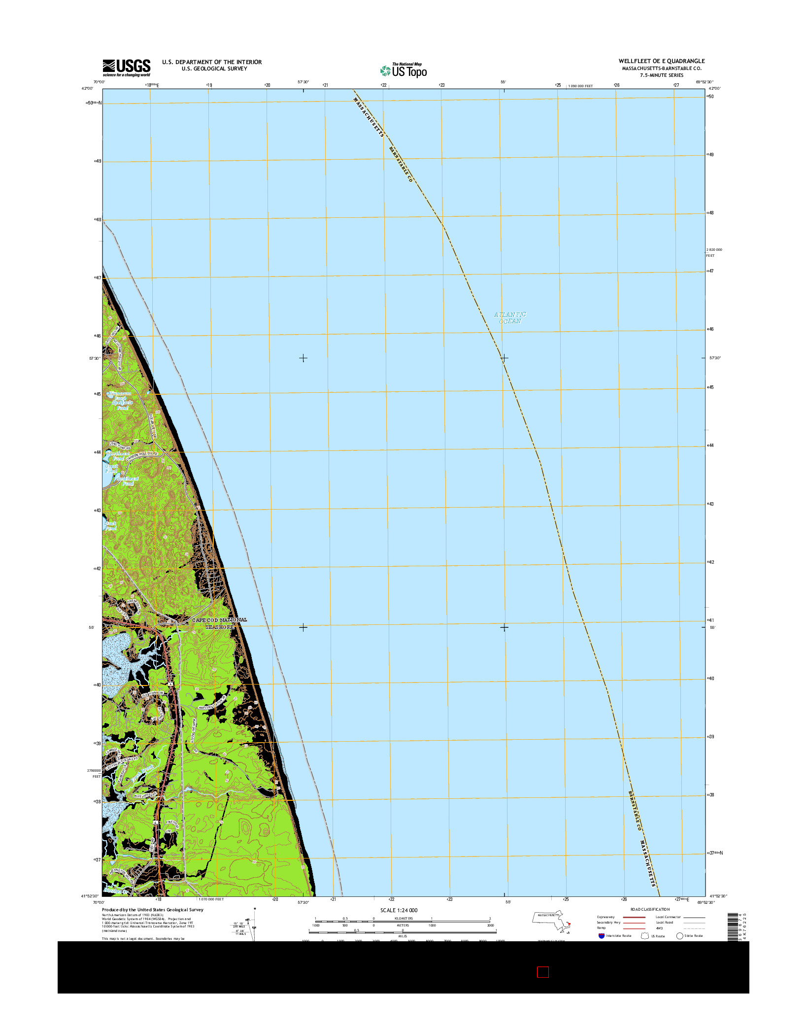 USGS US TOPO 7.5-MINUTE MAP FOR WELLFLEET OE E, MA 2015