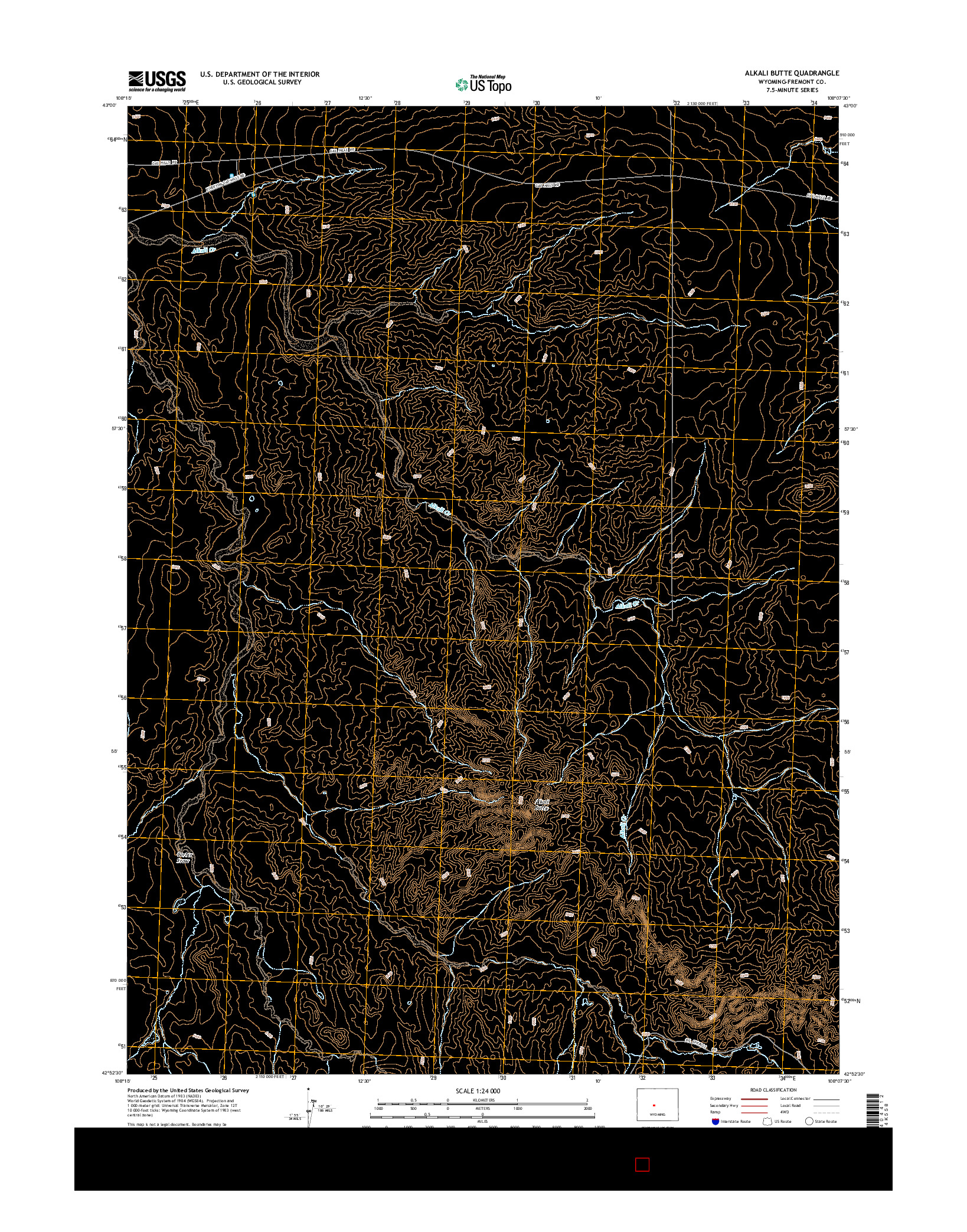 USGS US TOPO 7.5-MINUTE MAP FOR ALKALI BUTTE, WY 2015