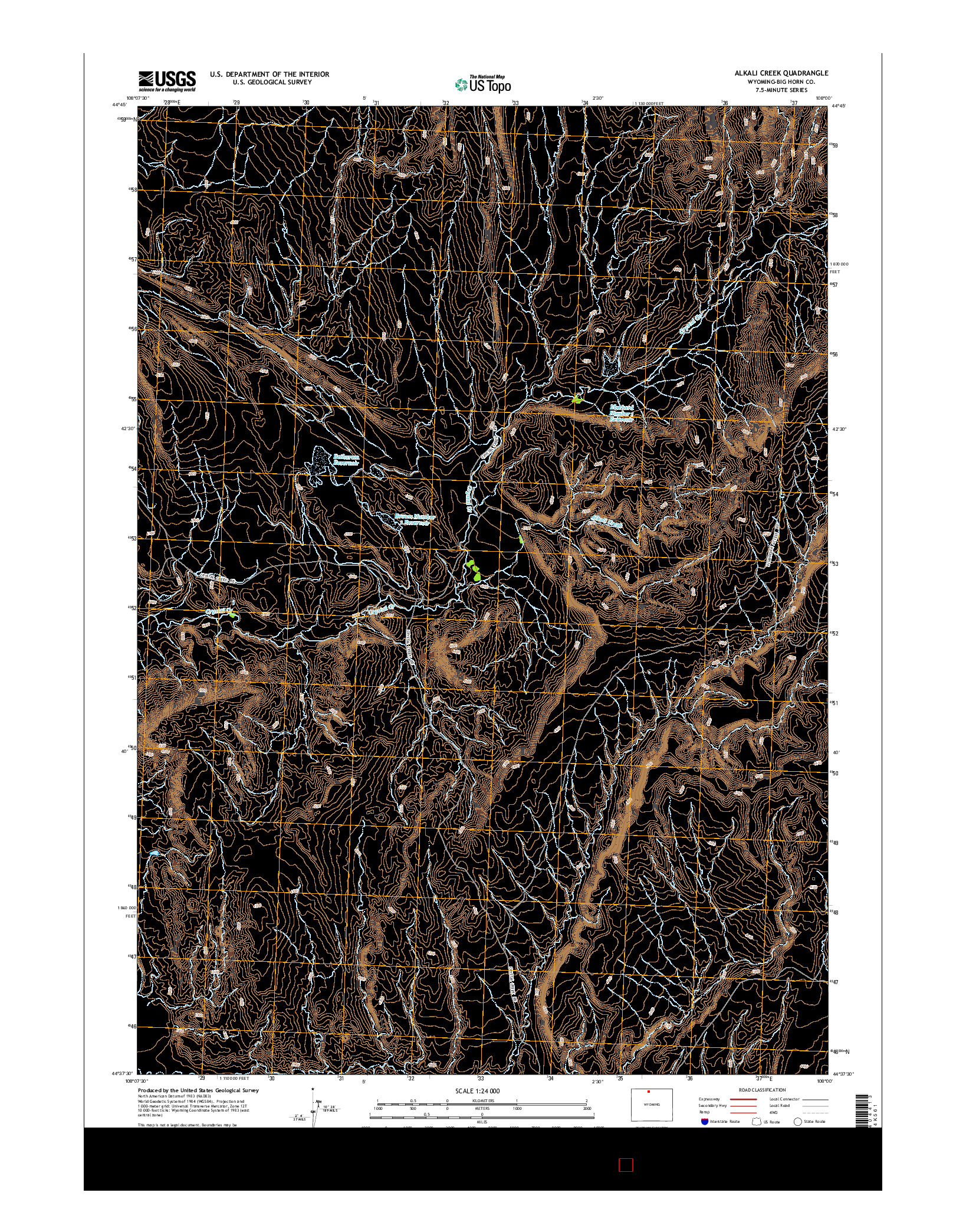 USGS US TOPO 7.5-MINUTE MAP FOR ALKALI CREEK, WY 2015