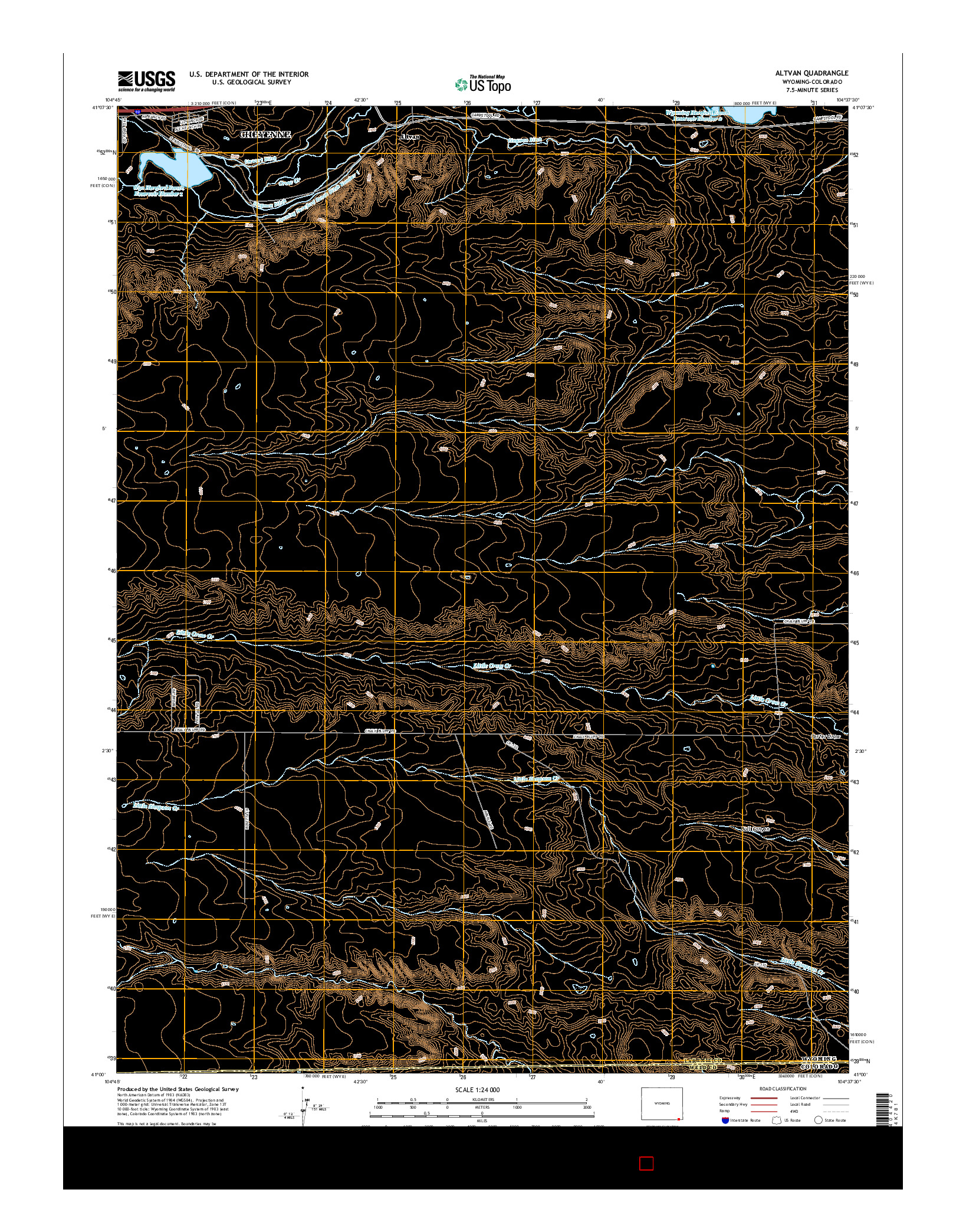 USGS US TOPO 7.5-MINUTE MAP FOR ALTVAN, WY-CO 2015
