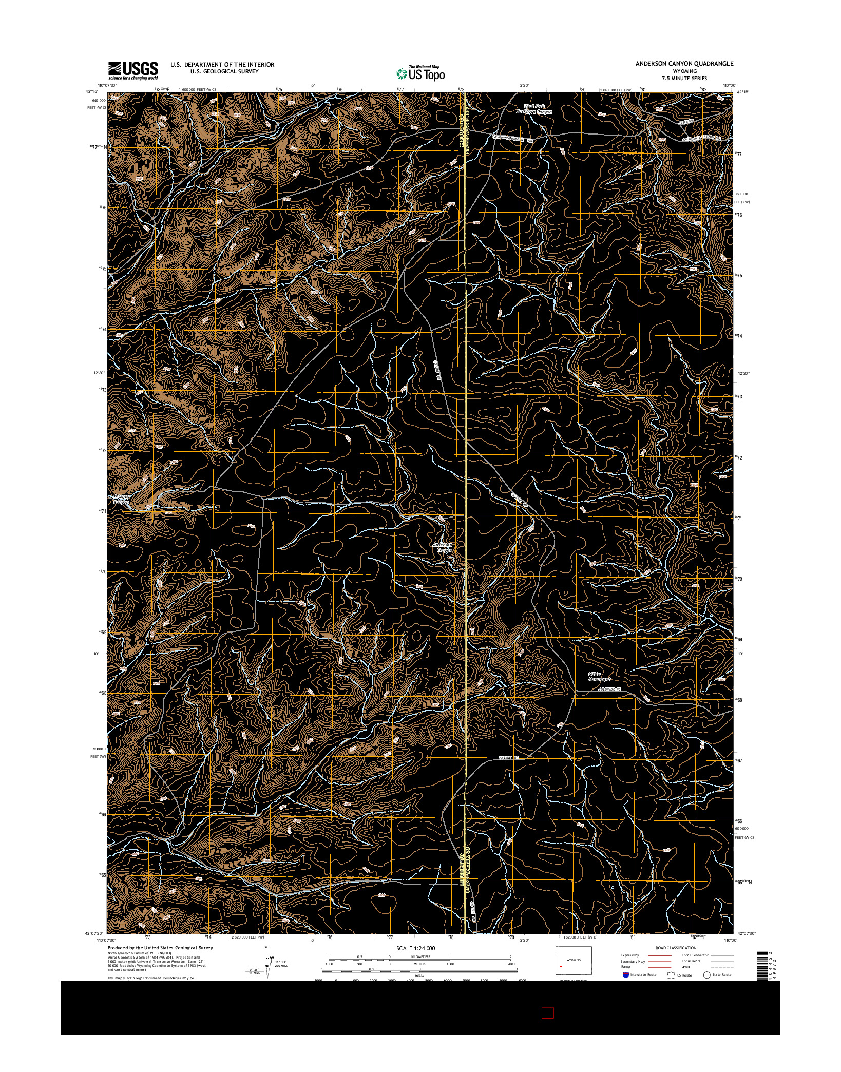 USGS US TOPO 7.5-MINUTE MAP FOR ANDERSON CANYON, WY 2015