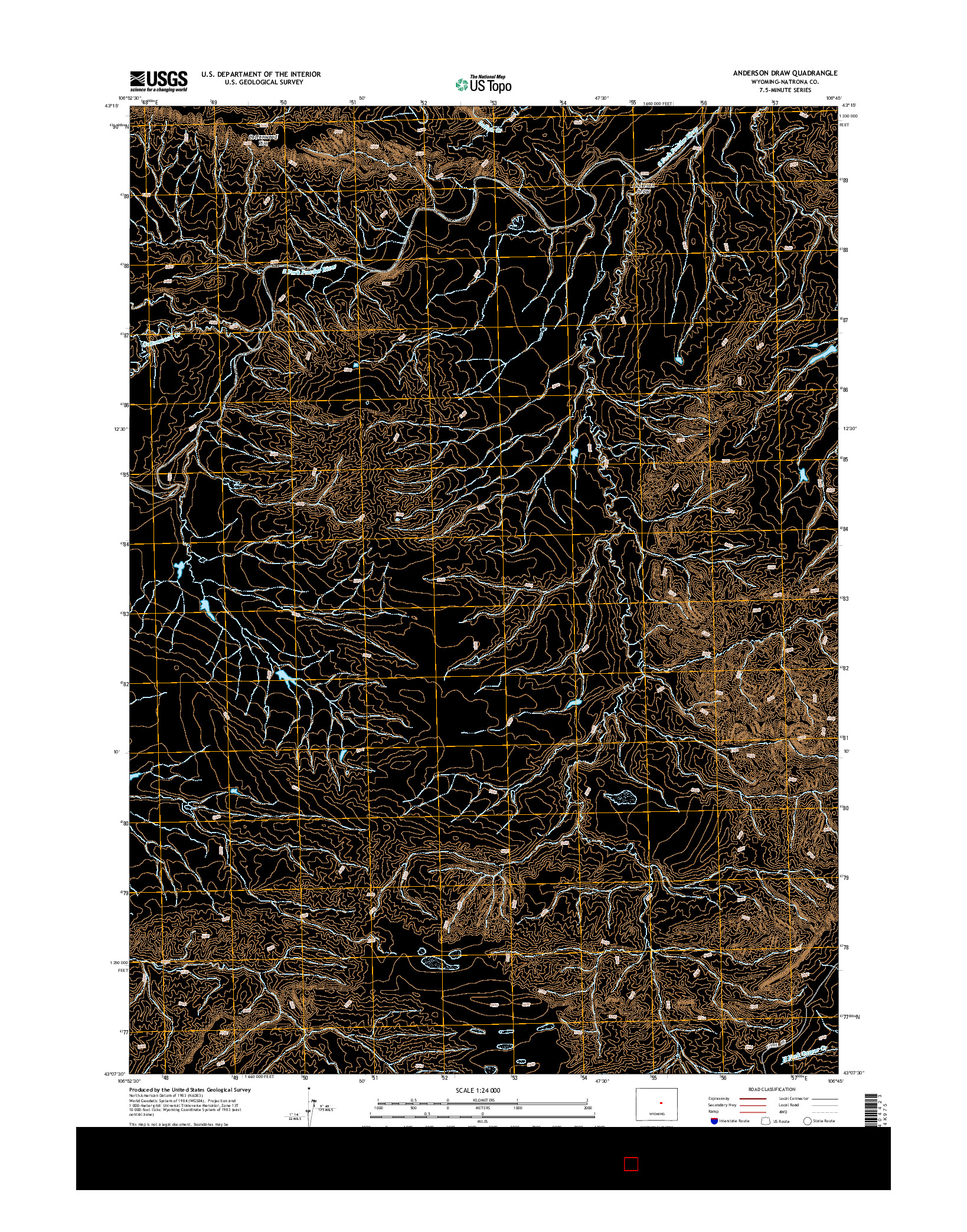 USGS US TOPO 7.5-MINUTE MAP FOR ANDERSON DRAW, WY 2015