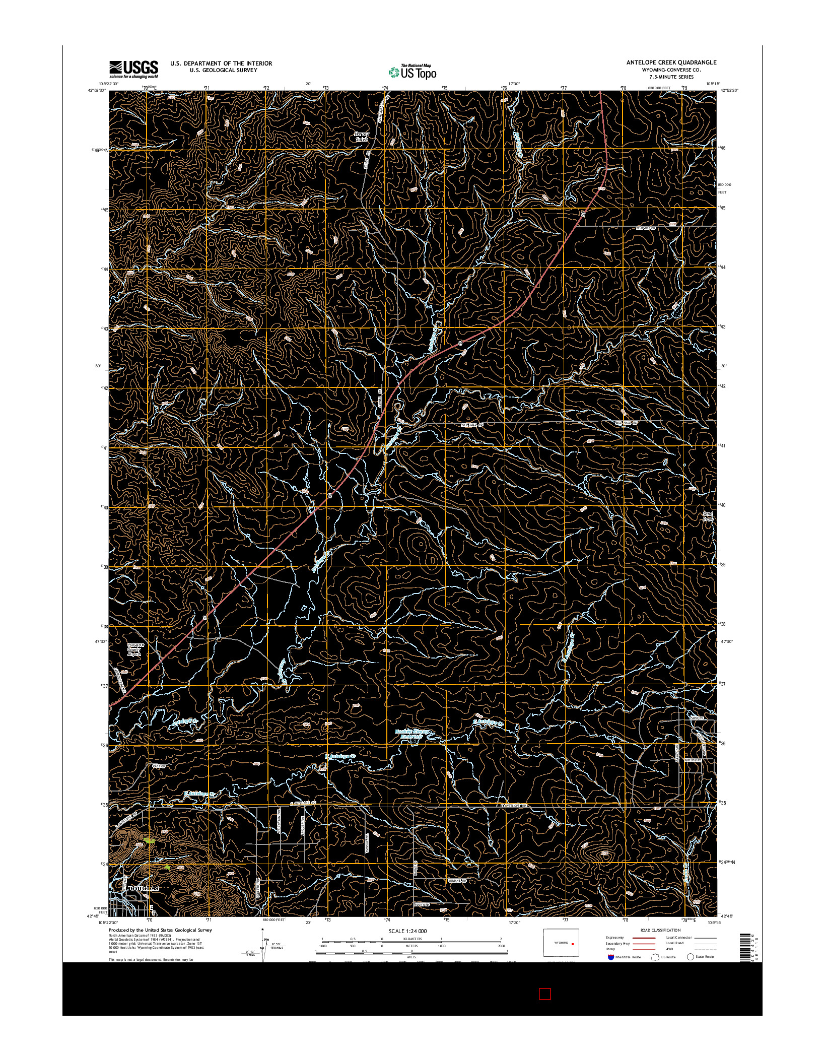 USGS US TOPO 7.5-MINUTE MAP FOR ANTELOPE CREEK, WY 2015
