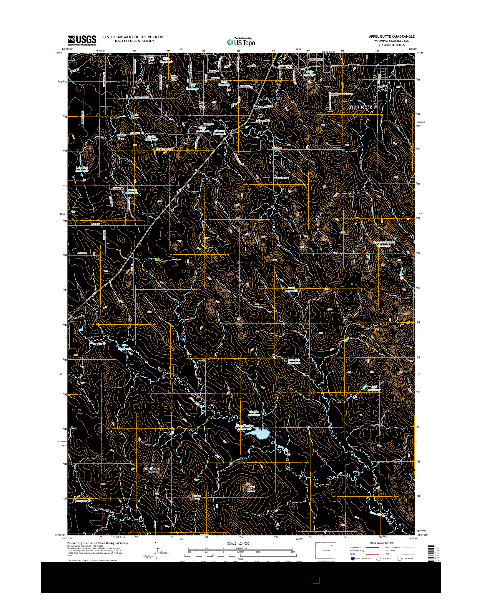 USGS US TOPO 7.5-MINUTE MAP FOR APPEL BUTTE, WY 2015