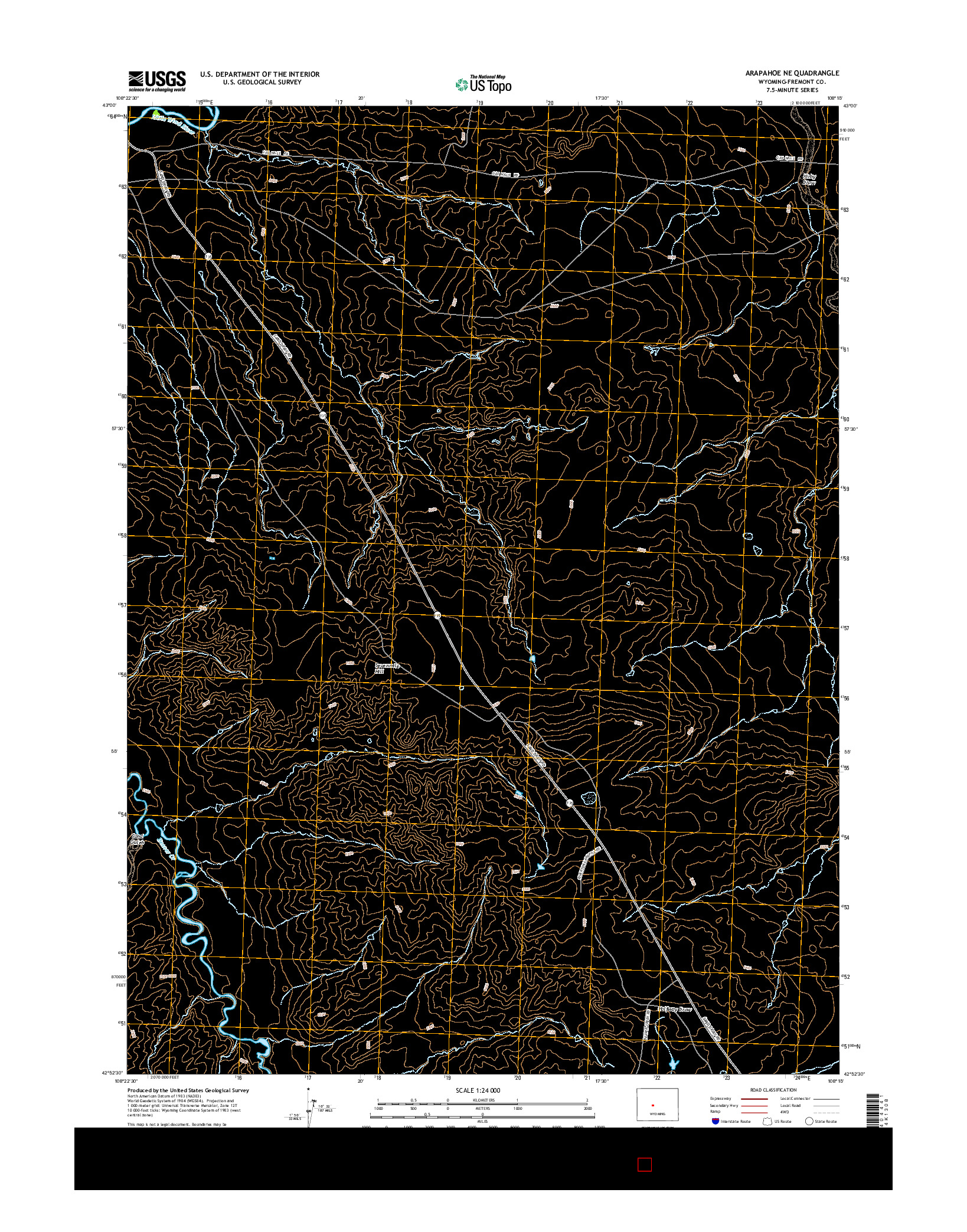 USGS US TOPO 7.5-MINUTE MAP FOR ARAPAHOE NE, WY 2015