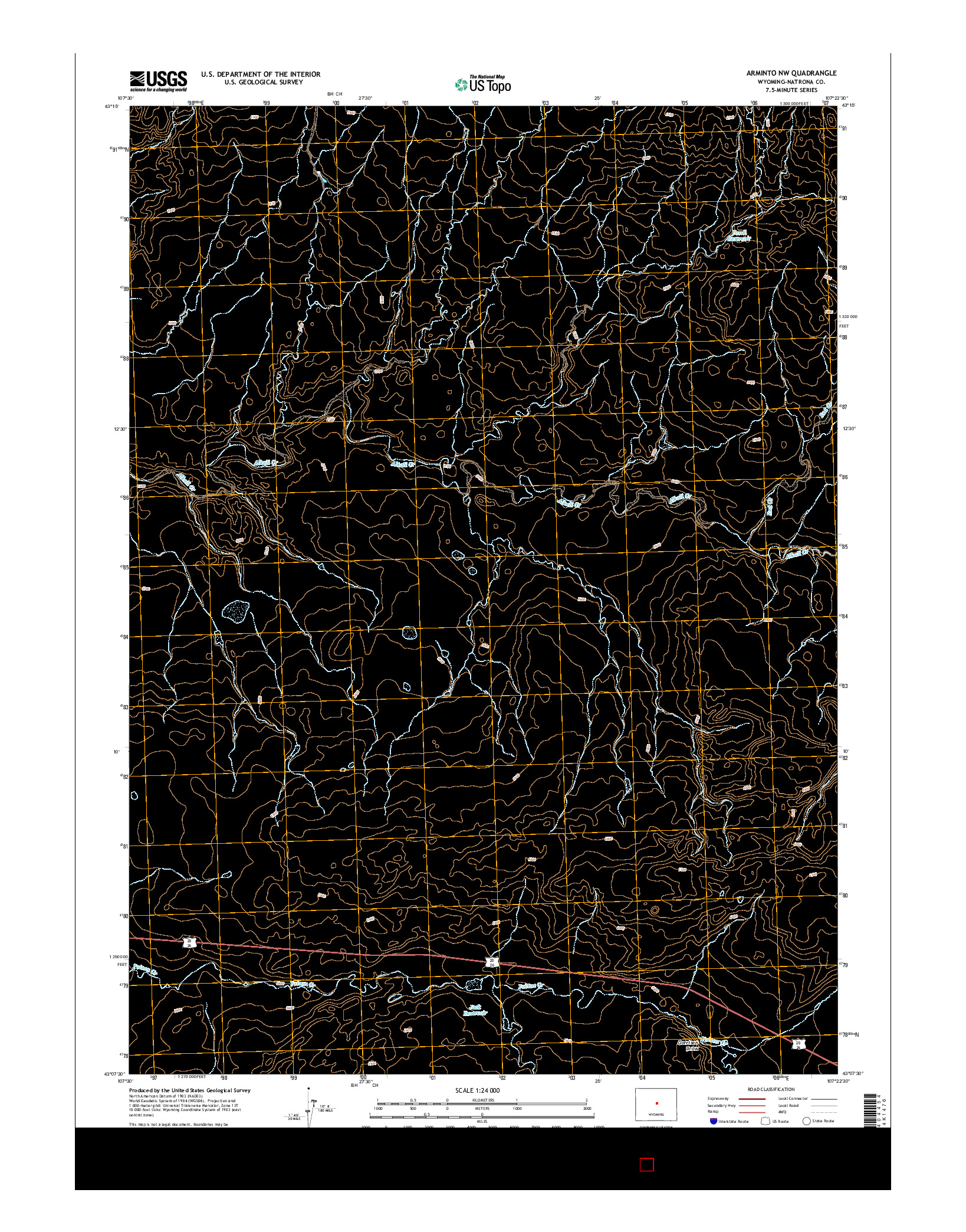 USGS US TOPO 7.5-MINUTE MAP FOR ARMINTO NW, WY 2015