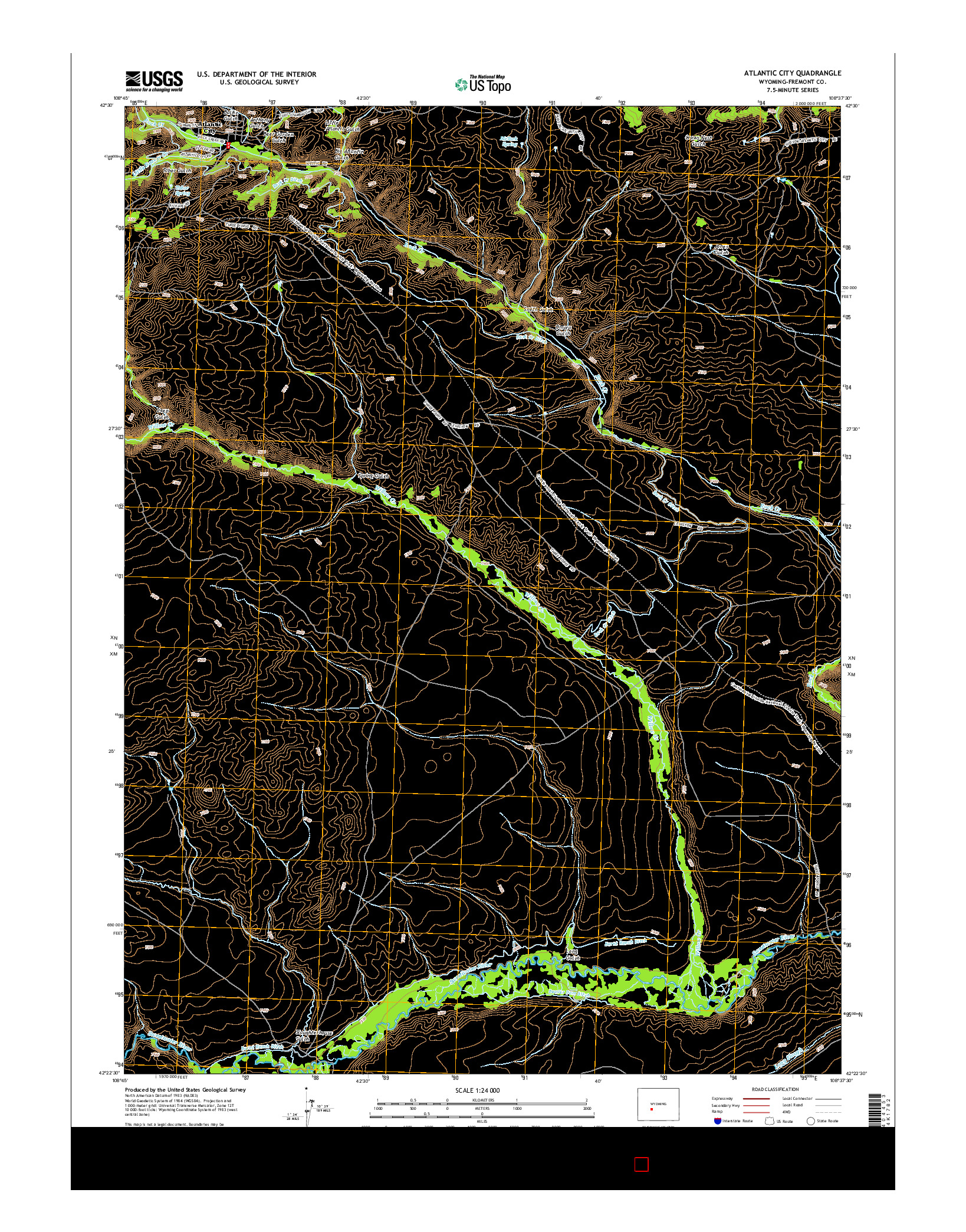 USGS US TOPO 7.5-MINUTE MAP FOR ATLANTIC CITY, WY 2015