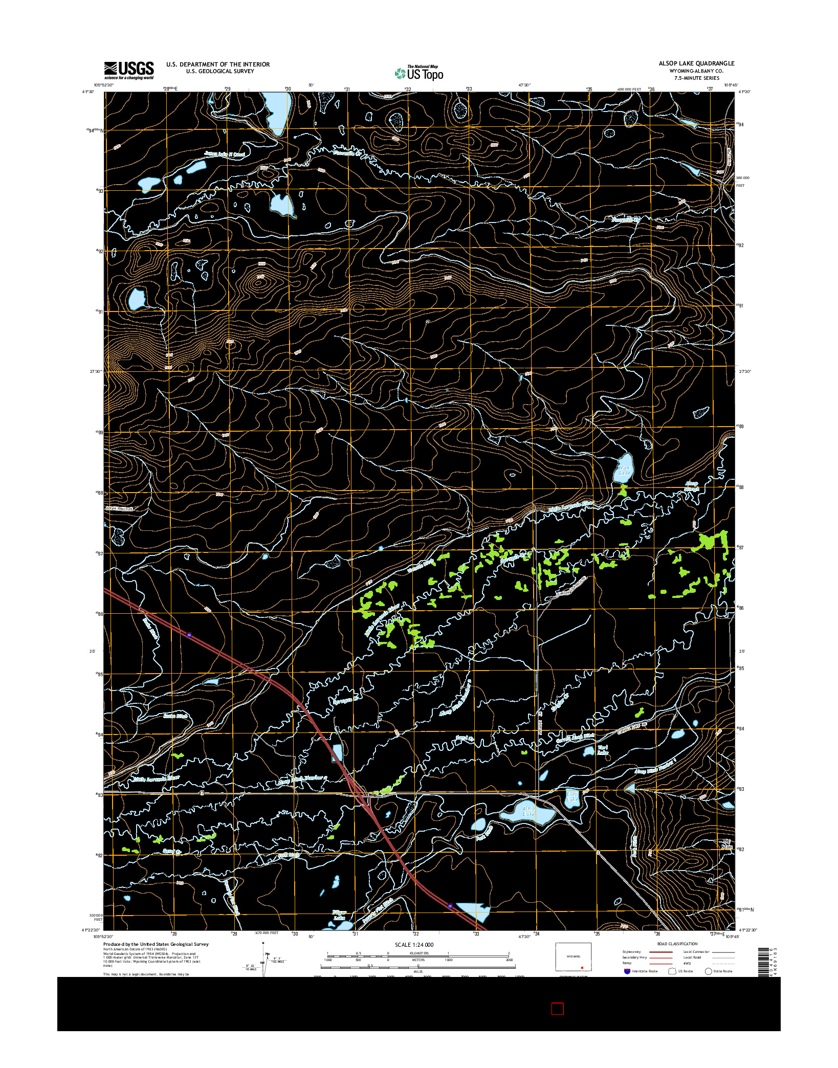 USGS US TOPO 7.5-MINUTE MAP FOR ALSOP LAKE, WY 2015