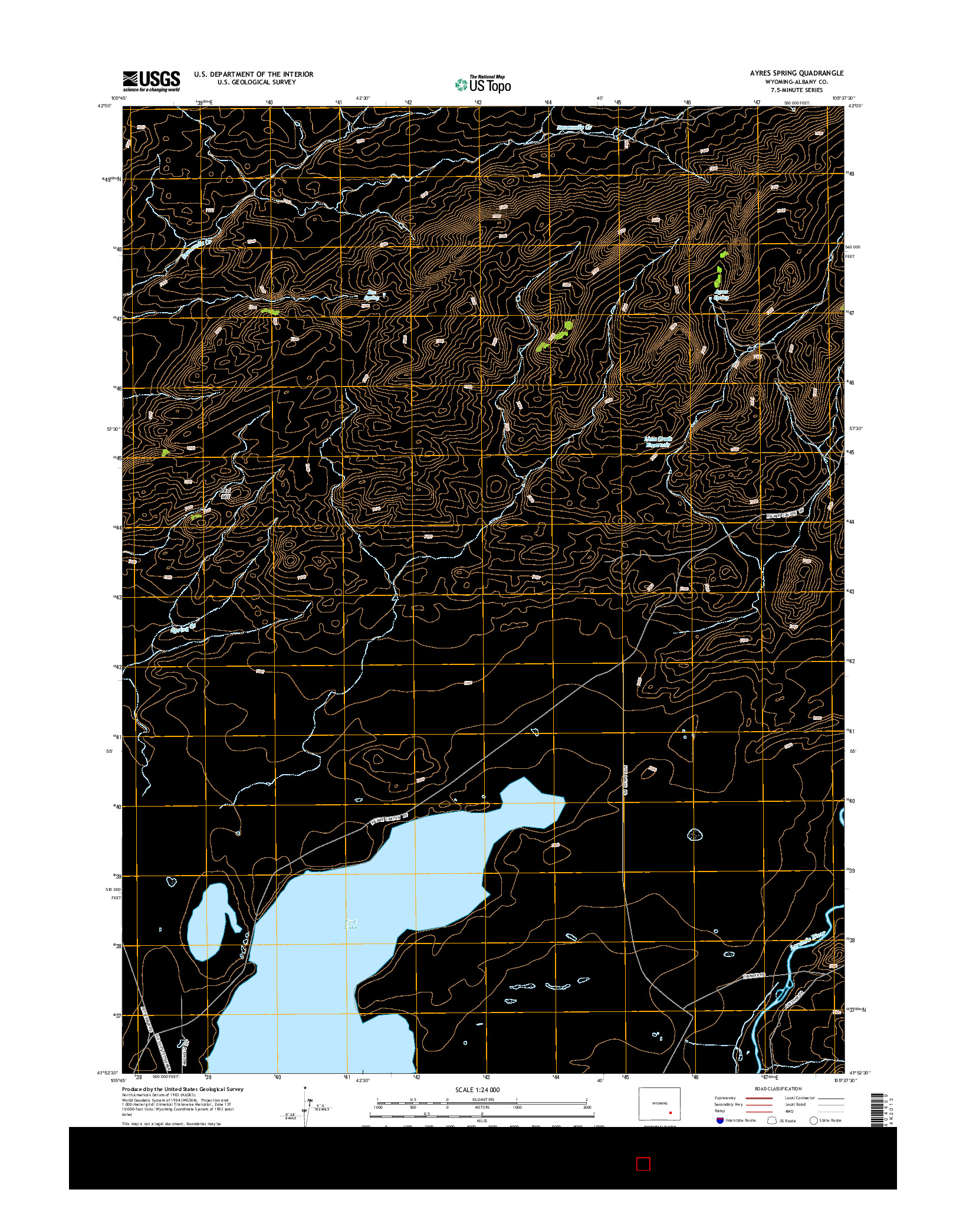 USGS US TOPO 7.5-MINUTE MAP FOR AYRES SPRING, WY 2015