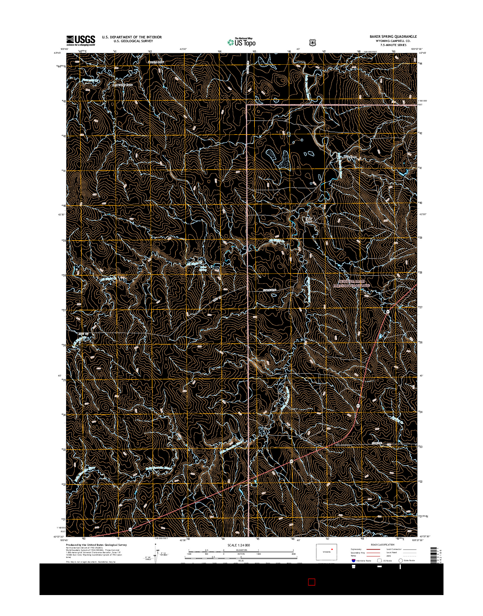 USGS US TOPO 7.5-MINUTE MAP FOR BAKER SPRING, WY 2015
