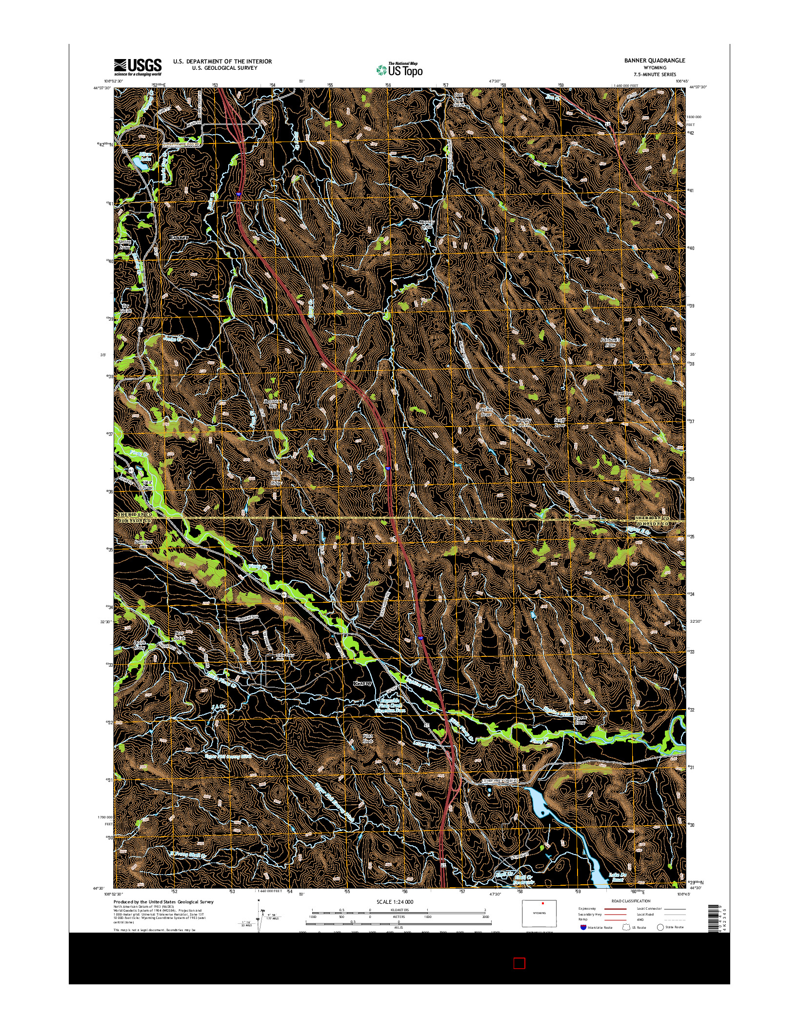 USGS US TOPO 7.5-MINUTE MAP FOR BANNER, WY 2015