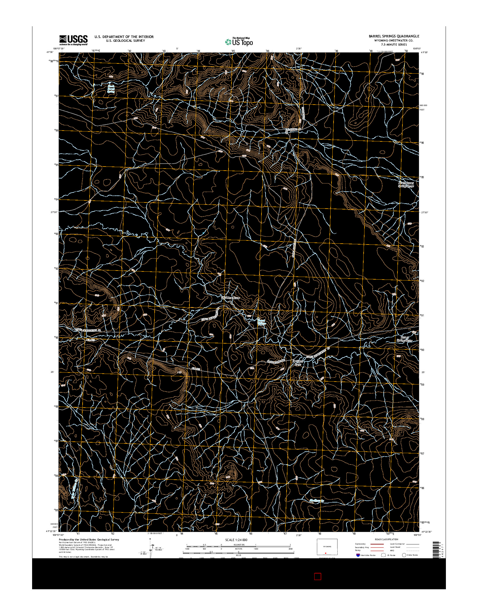 USGS US TOPO 7.5-MINUTE MAP FOR BARREL SPRINGS, WY 2015