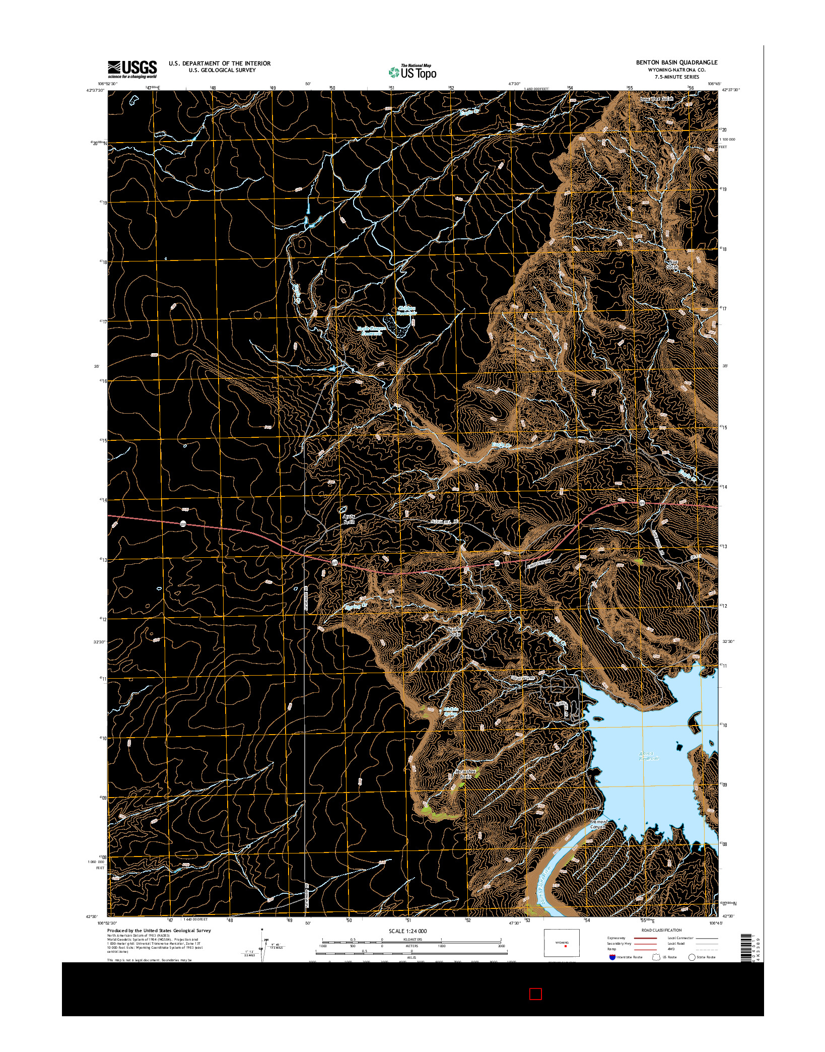 USGS US TOPO 7.5-MINUTE MAP FOR BENTON BASIN, WY 2015