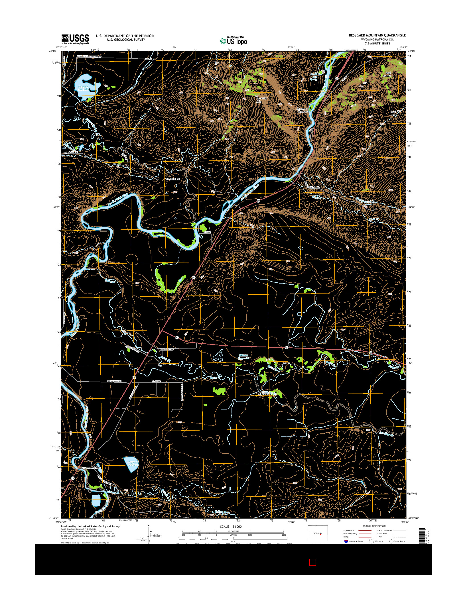 USGS US TOPO 7.5-MINUTE MAP FOR BESSEMER MOUNTAIN, WY 2015